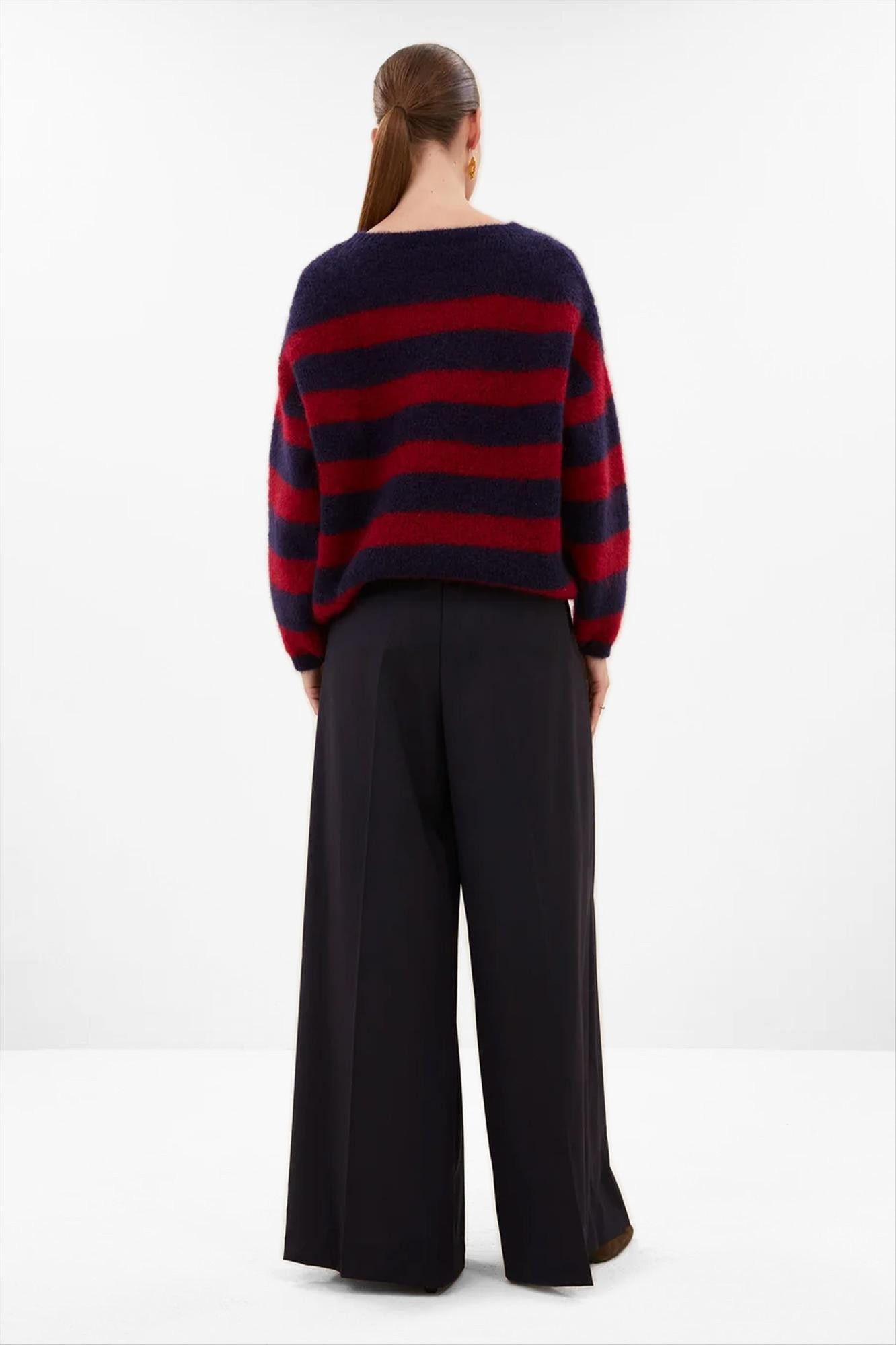 BY BAR - Donkerblauw-Rode Gigi Stripe trui