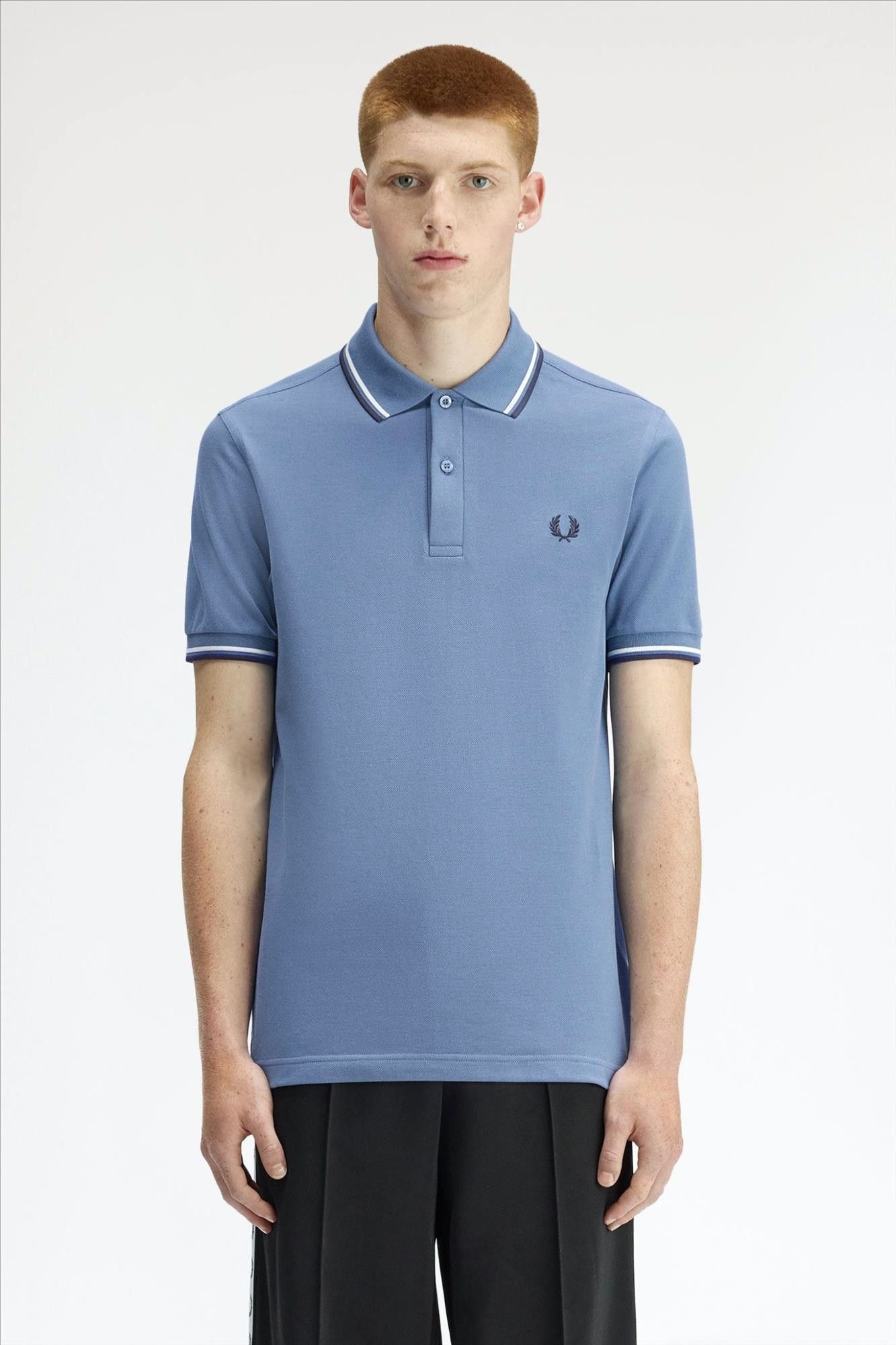 Fred Perry - Blauwe Twin Tipped polo