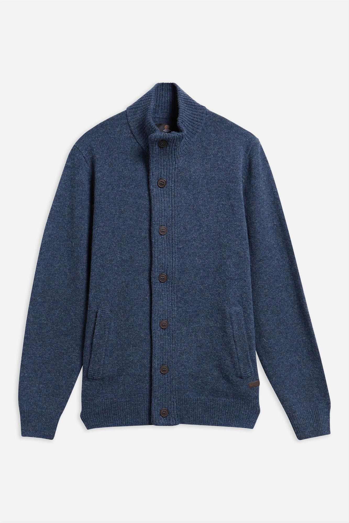 Barbour - Blauwe Patch Zip cardigan