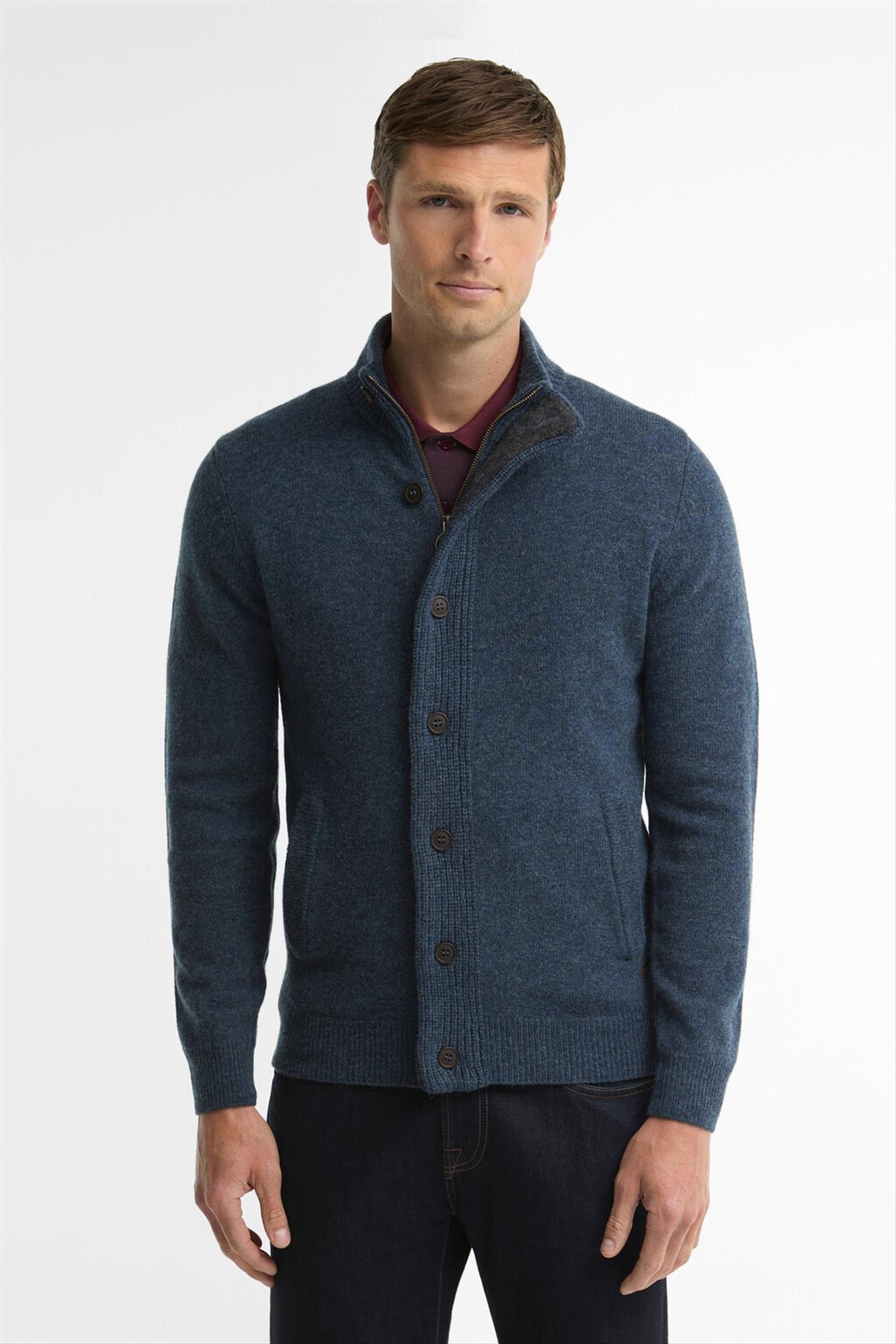 Barbour - Blauwe Patch Zip cardigan