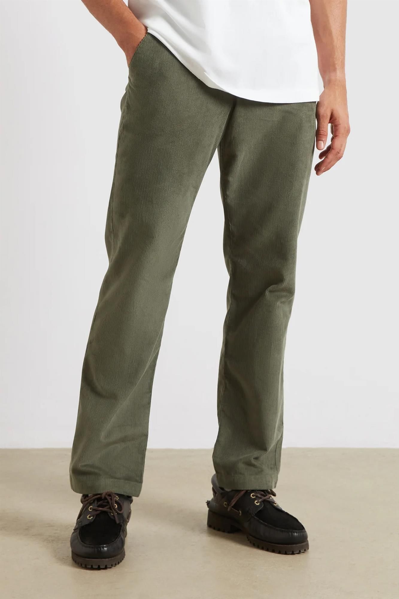 FARAH - Kaki Roachman Cord broek
