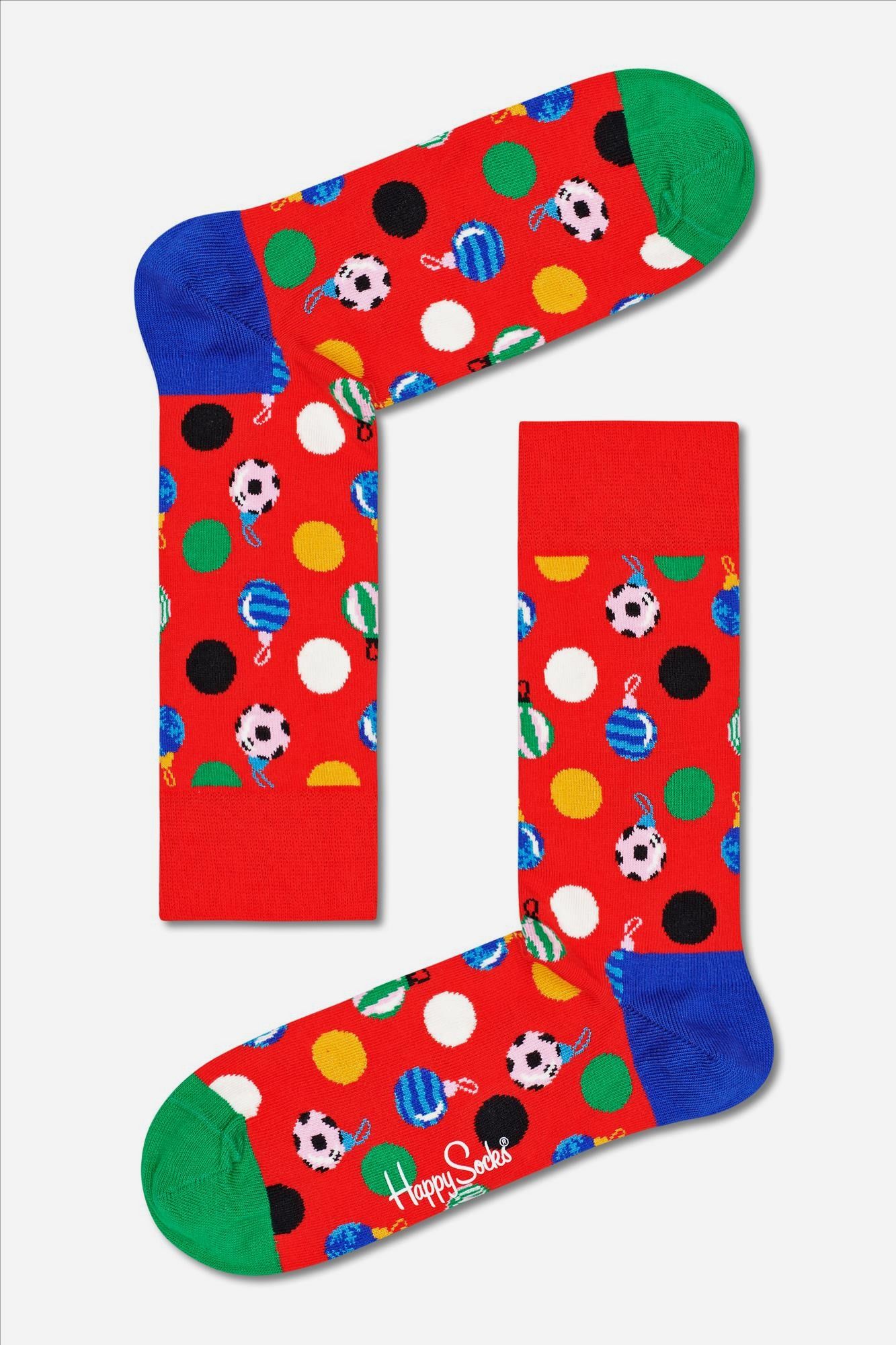 Happy Socks - Rood-multicolour Baubles Sokken, maat 41-46