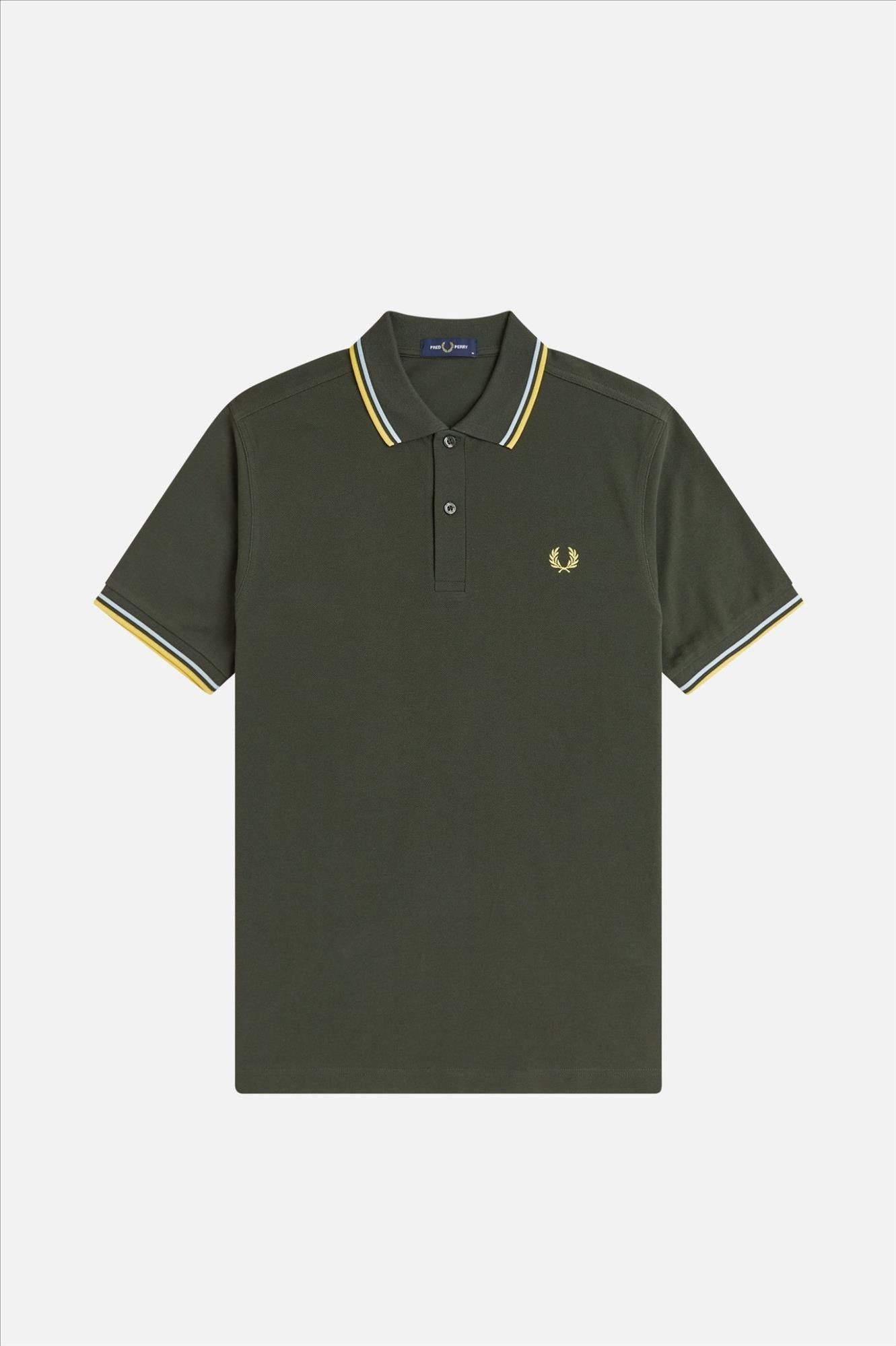Fred Perry - Donkergroene Twin Tipped polo