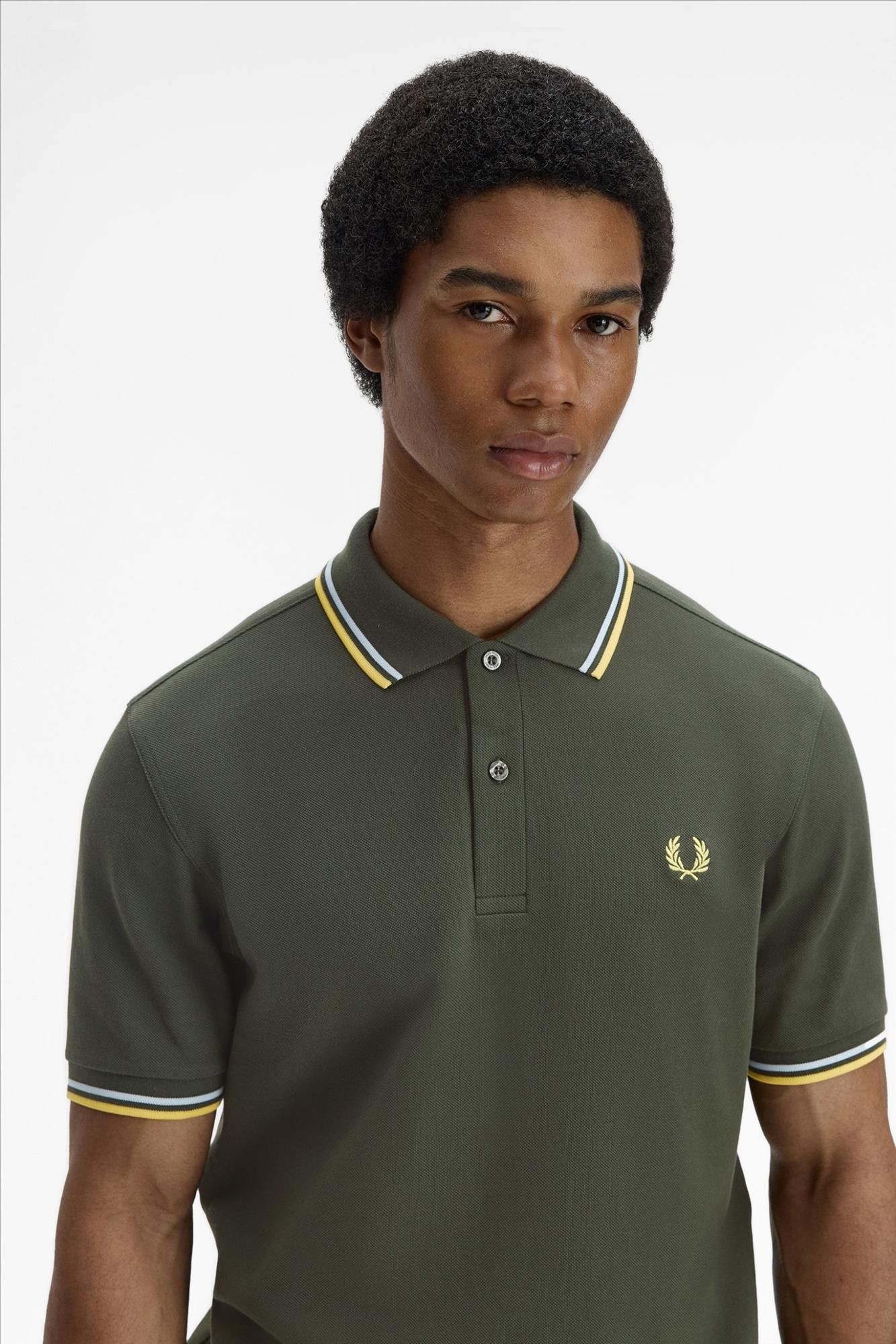 Fred Perry - Donkergroene Twin Tipped polo