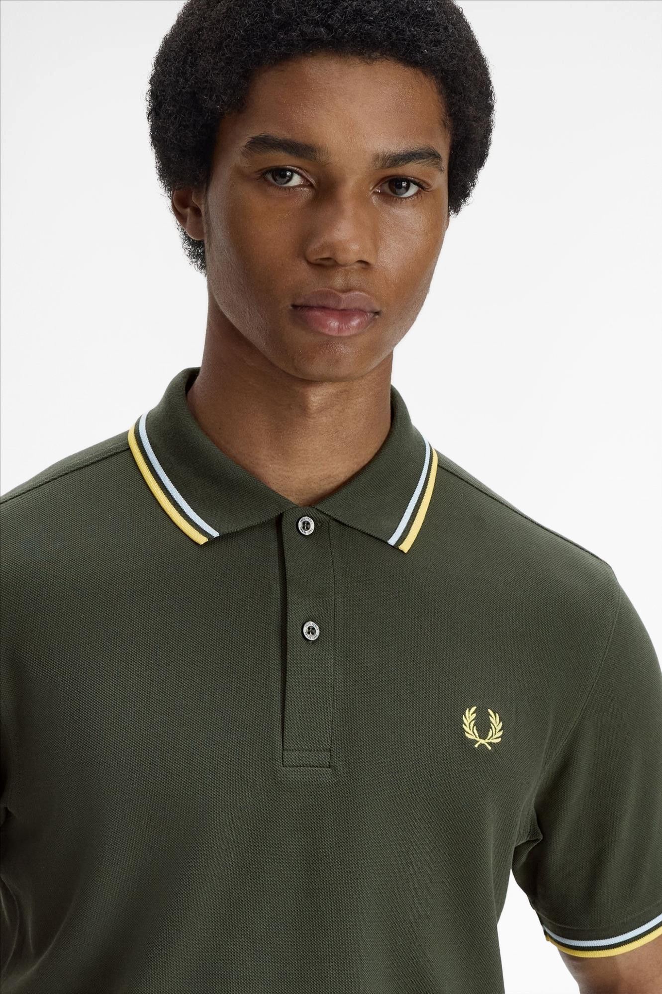 Fred Perry - Donkergroene Twin Tipped polo