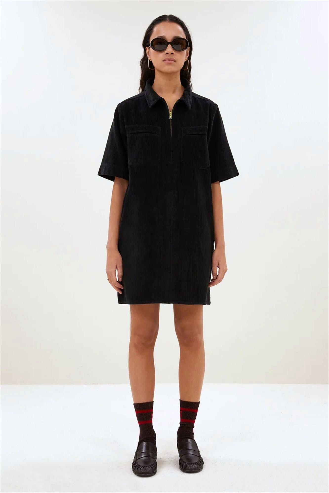 BY BAR - Zwarte Philipe Cord jurk