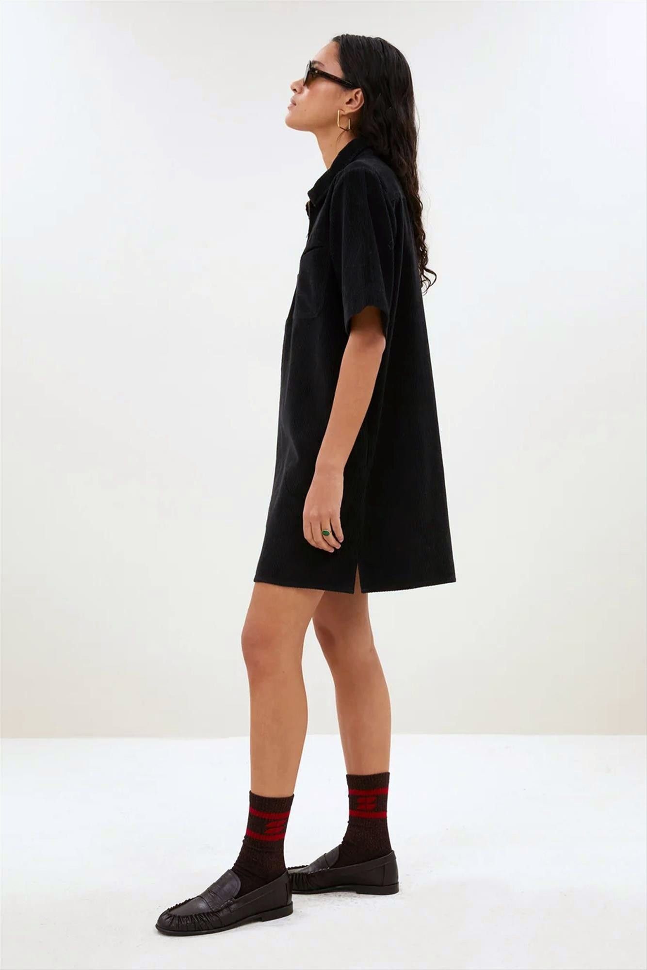 BY BAR - Zwarte Philipe Cord jurk