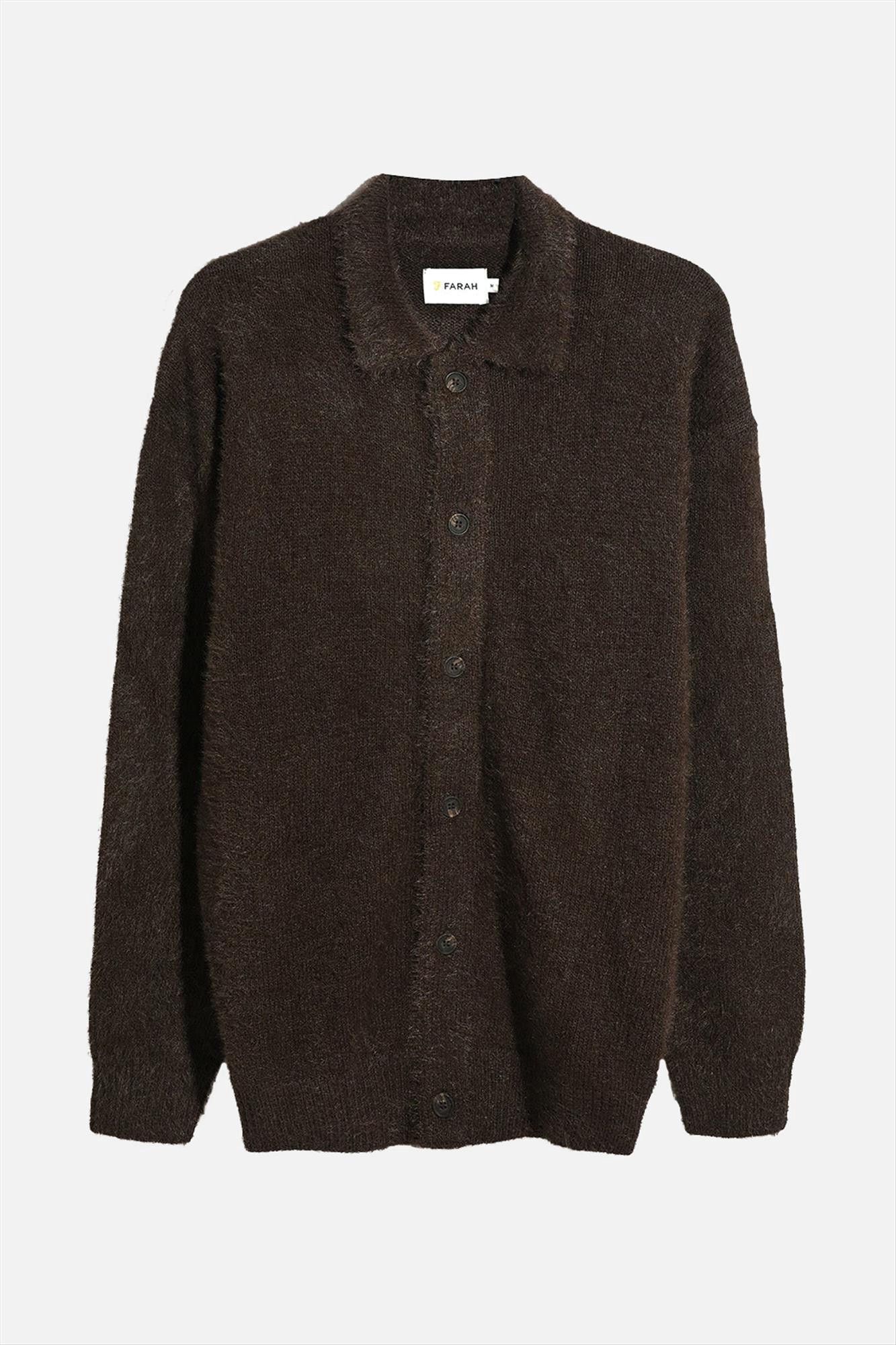 FARAH - Donkerbruine Harman cardigan
