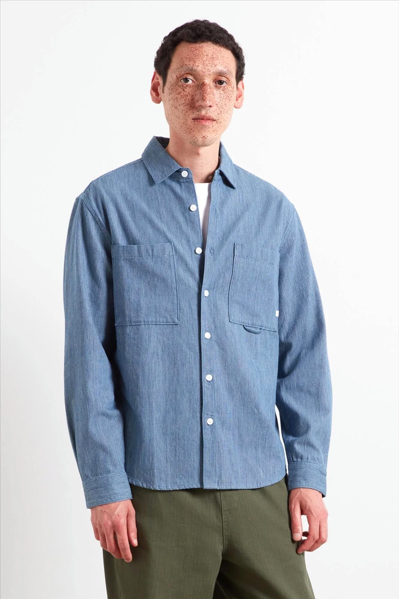 FARAH - Blauw Shane hemd