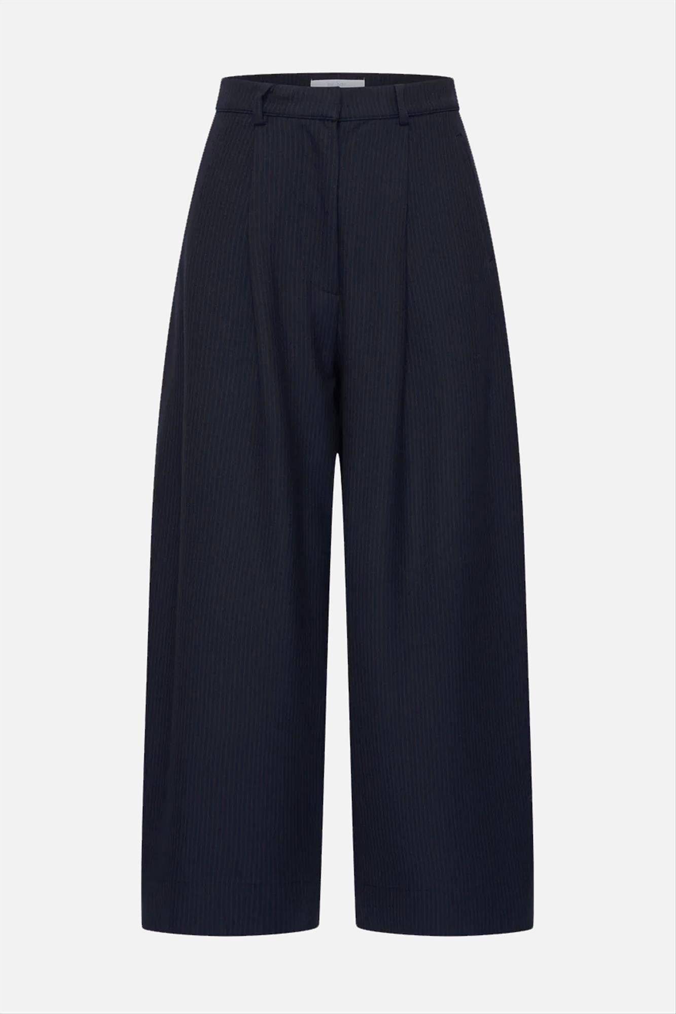BY BAR - Donkerblauwe Frida Copper Stripe broek