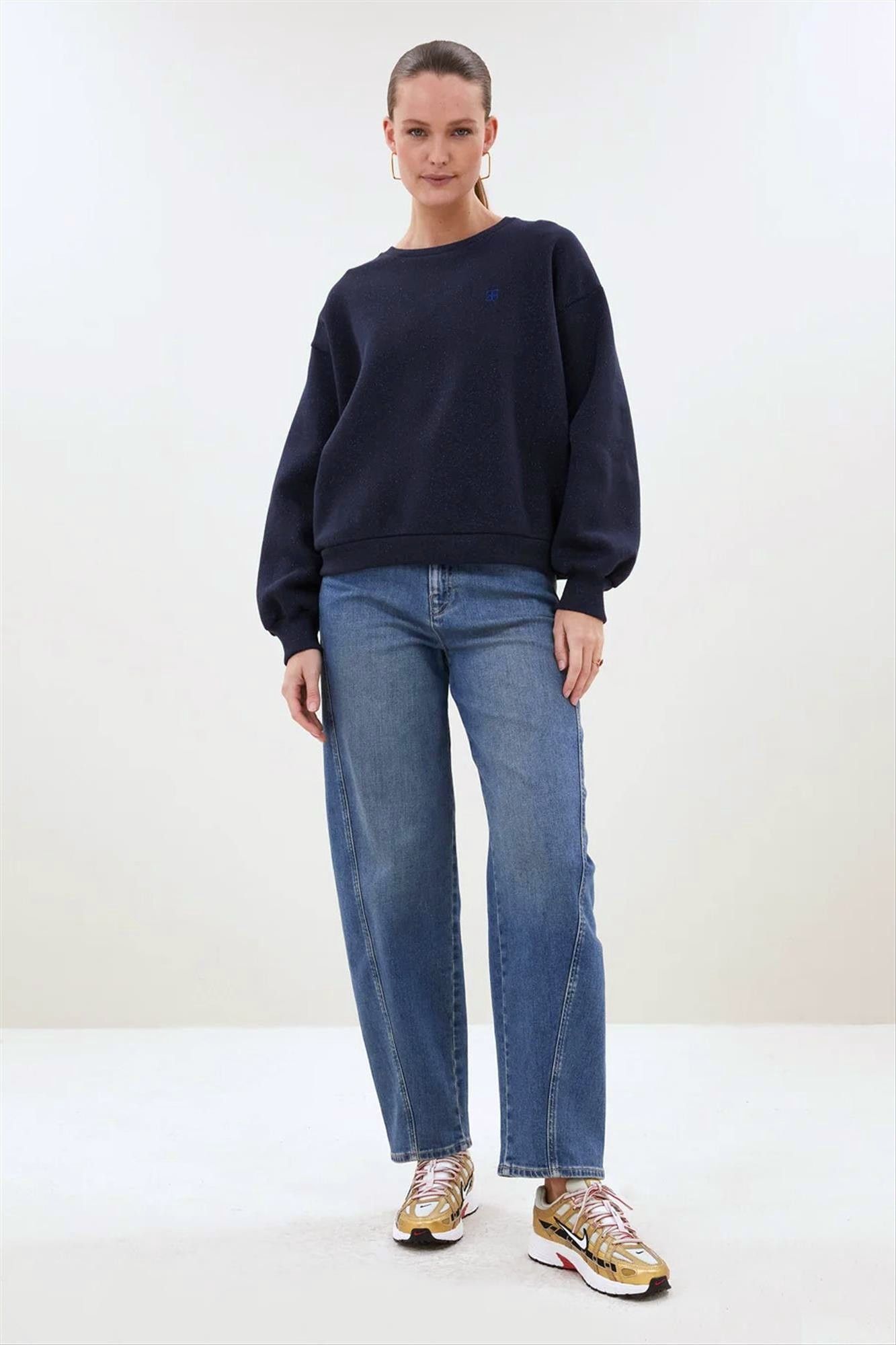 BY BAR - Donkerblauwe Lili Sparkle sweater