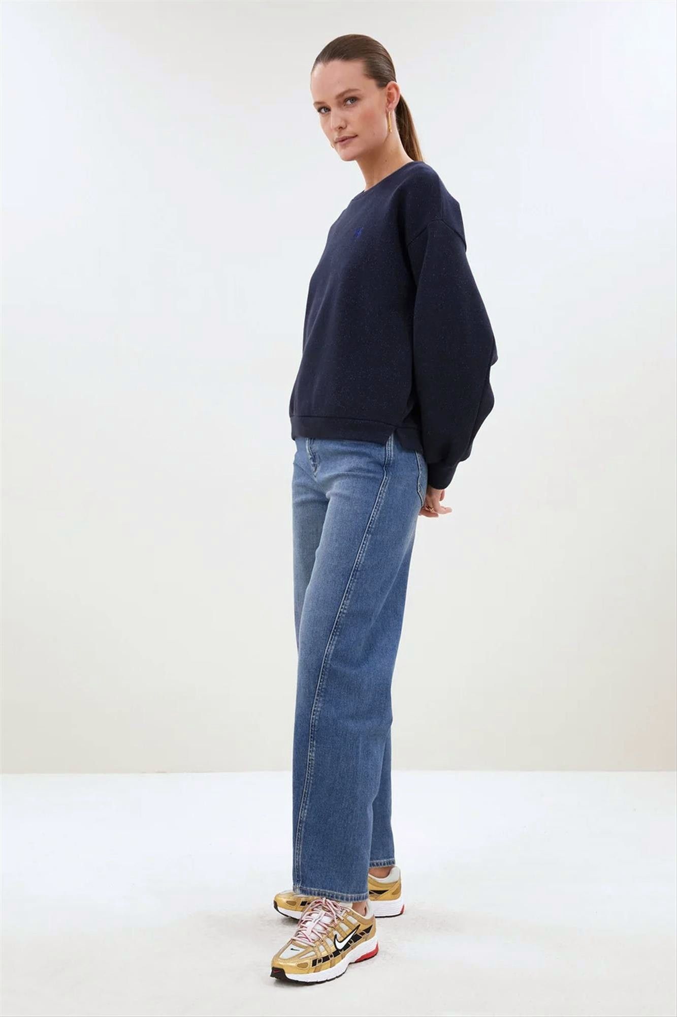 BY BAR - Donkerblauwe Lili Sparkle sweater