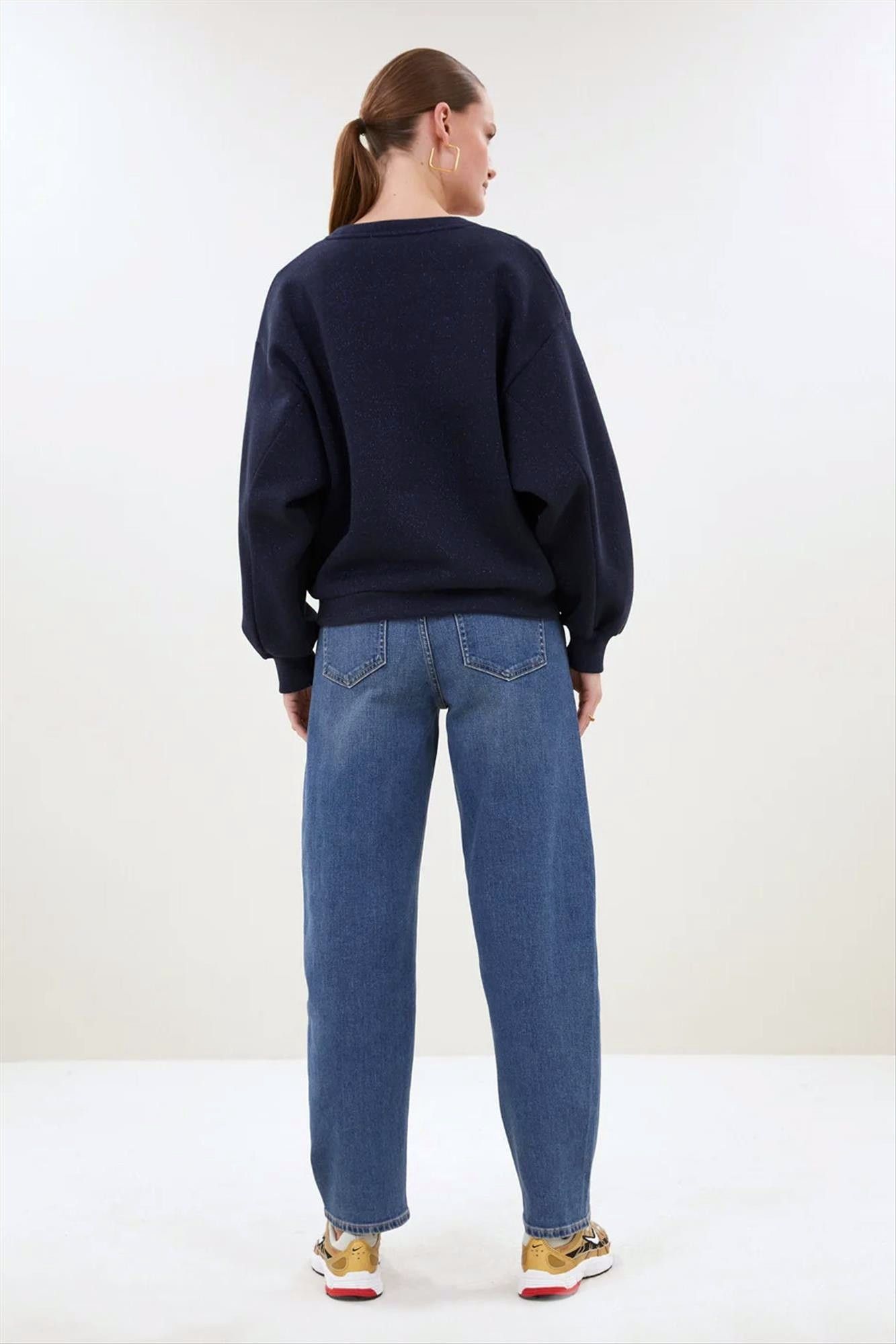 BY BAR - Donkerblauwe Lili Sparkle sweater
