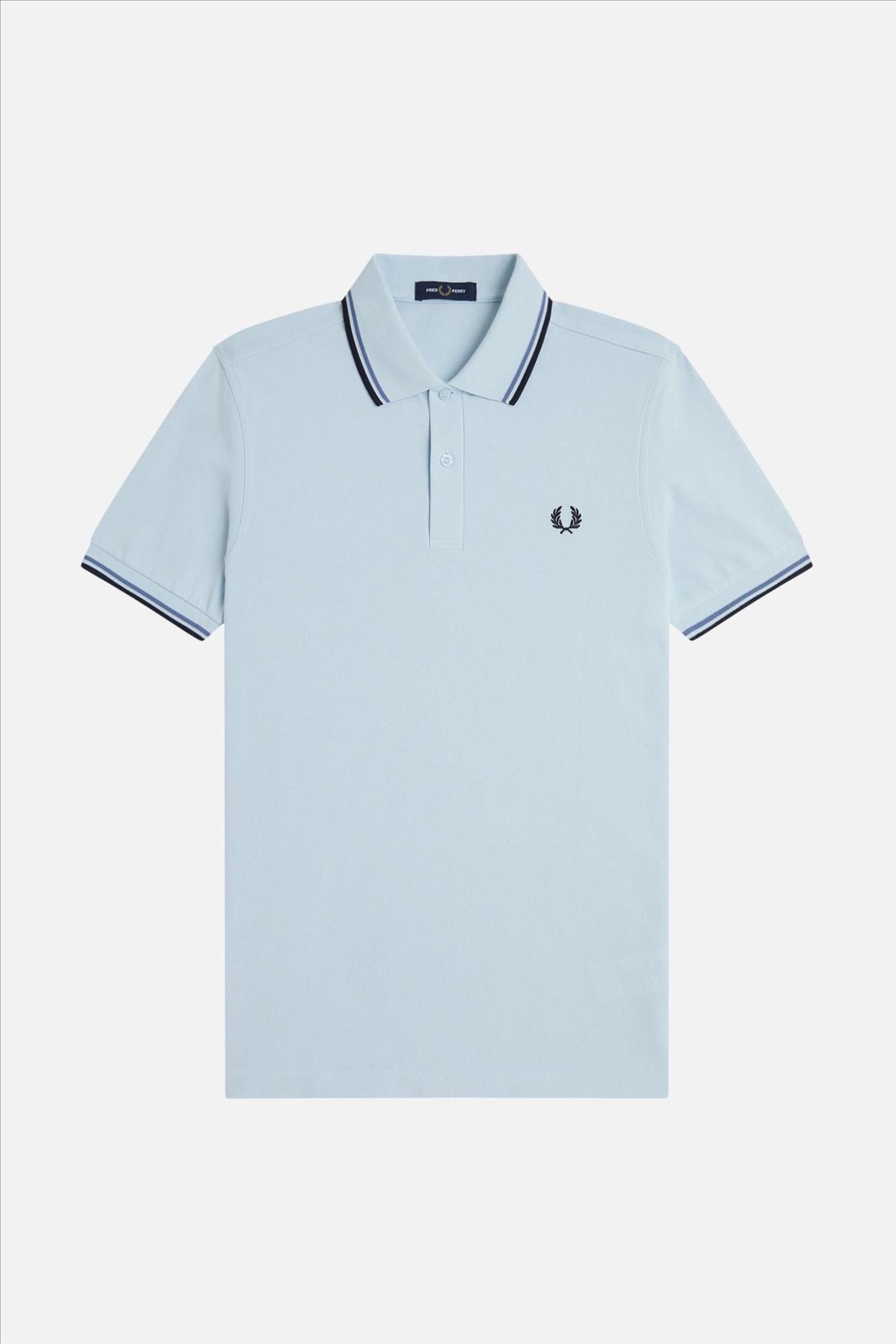 Fred Perry - Lichtblauwe Twin Tipped polo