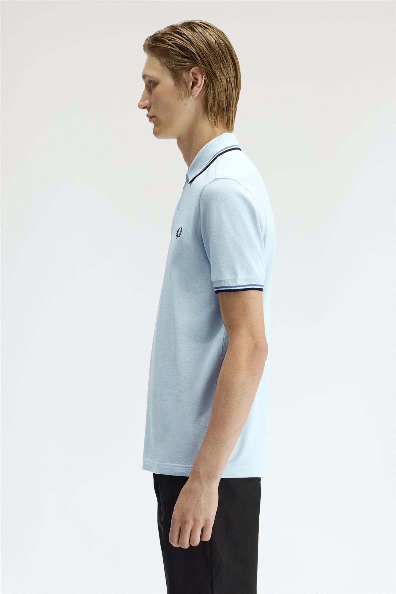 Fred Perry - Lichtblauwe Twin Tipped polo