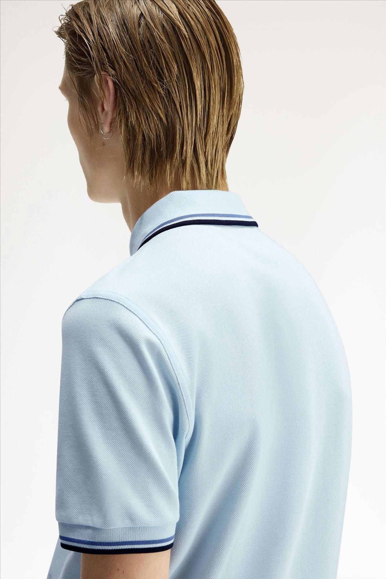 Fred Perry - Lichtblauwe Twin Tipped polo