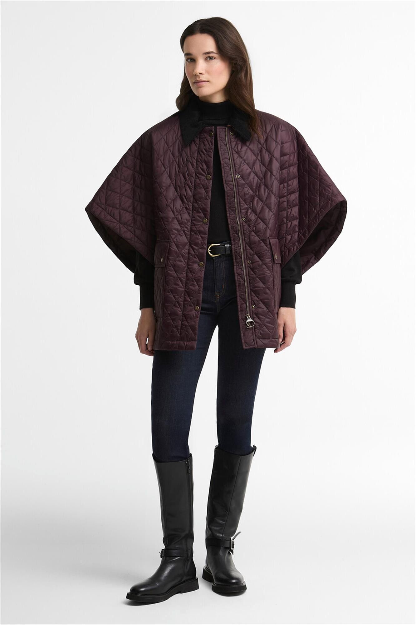 Barbour - Bordeauxpaarse Mildred Quilted cape