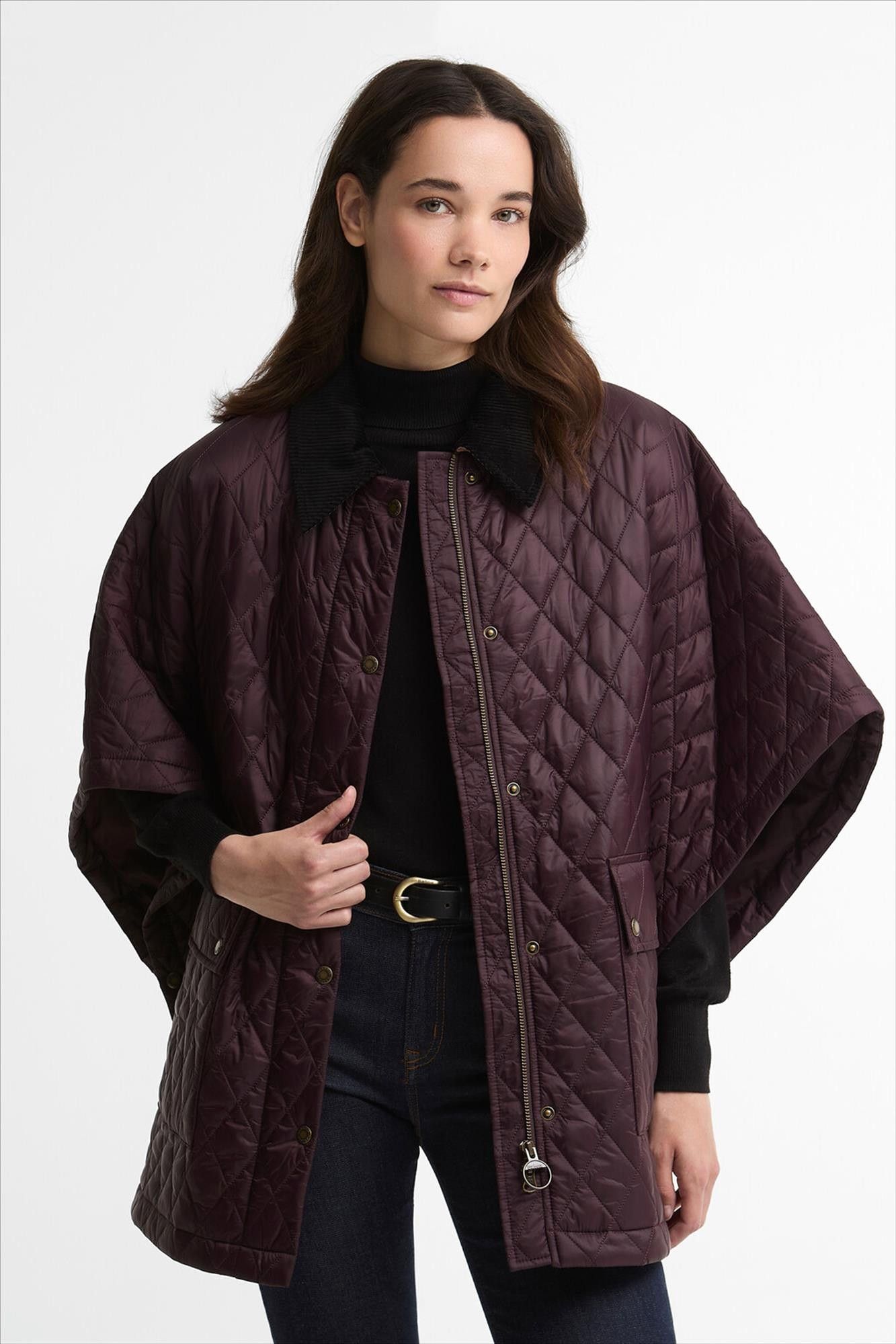Barbour - Bordeauxpaarse Mildred Quilted cape