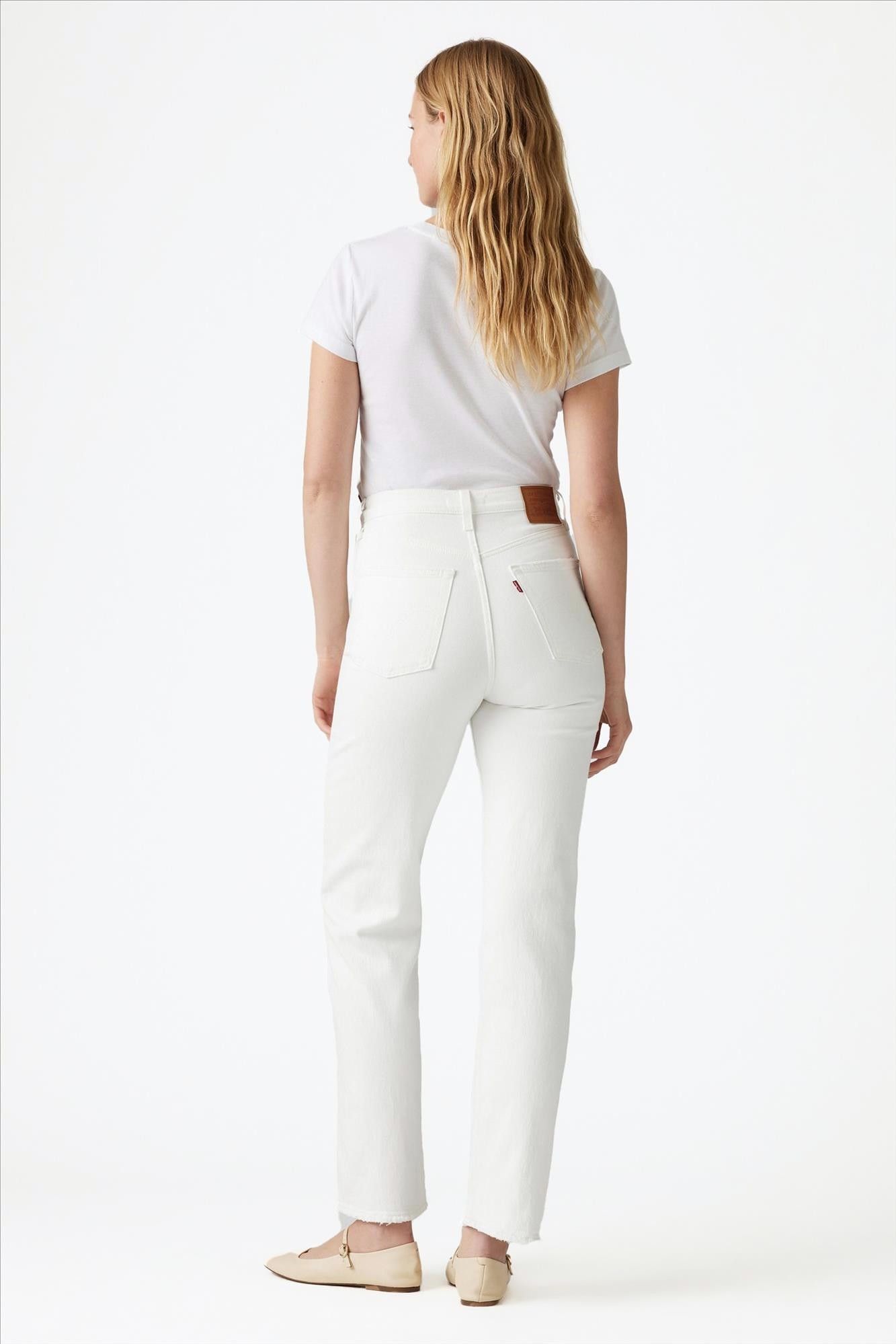 Levi's - Witte Ribcage straight ankle jeans