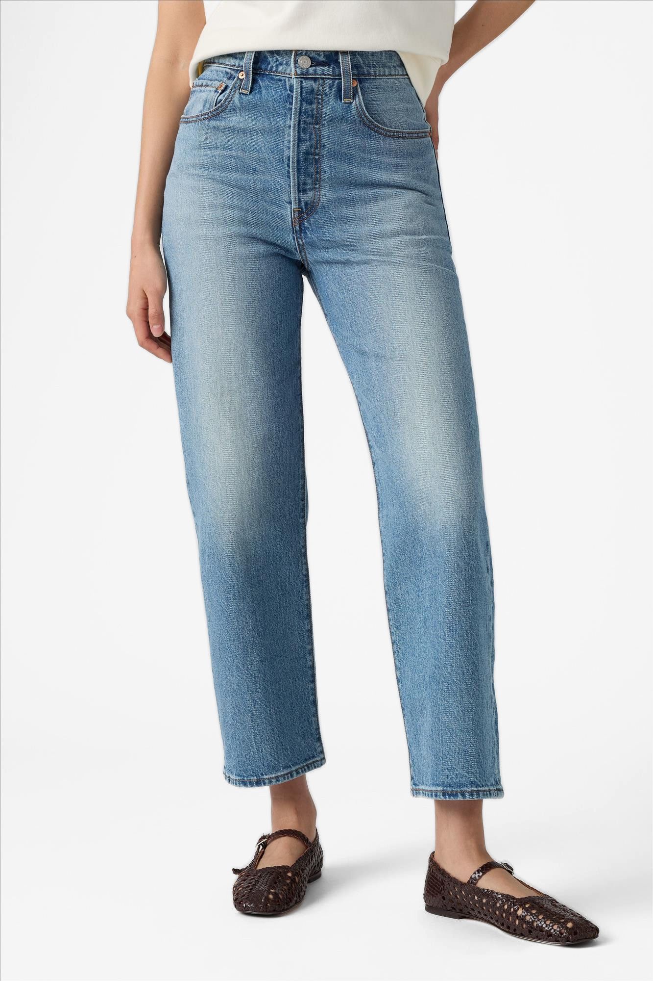 Levi's - Middenblauwe Ribcage straight jeans