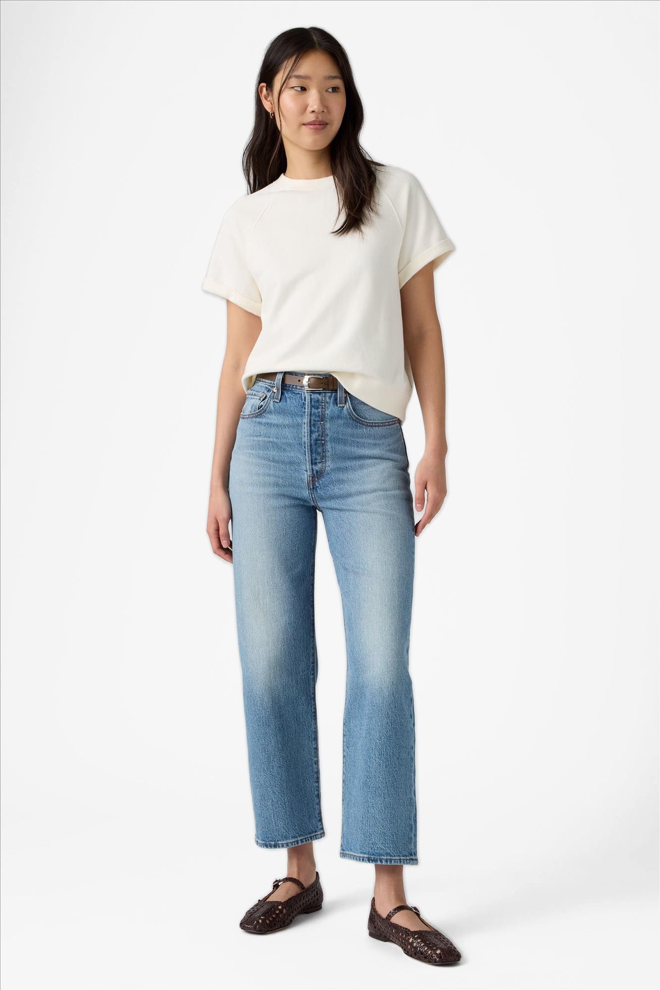 Levi's - Middenblauwe Ribcage straight jeans