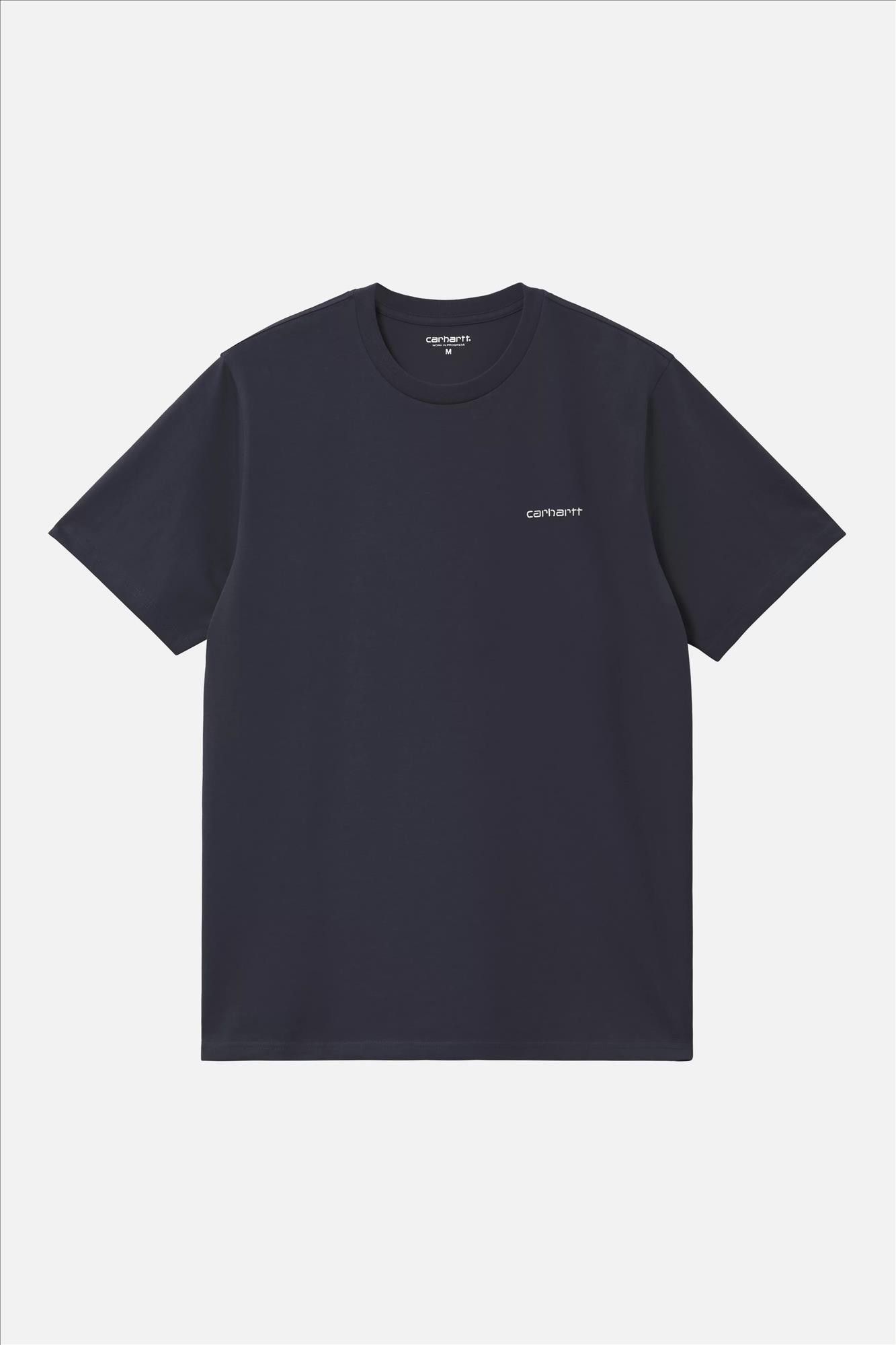 Carhartt WIP - Donkerblauwe Script Embroidery T-shirt