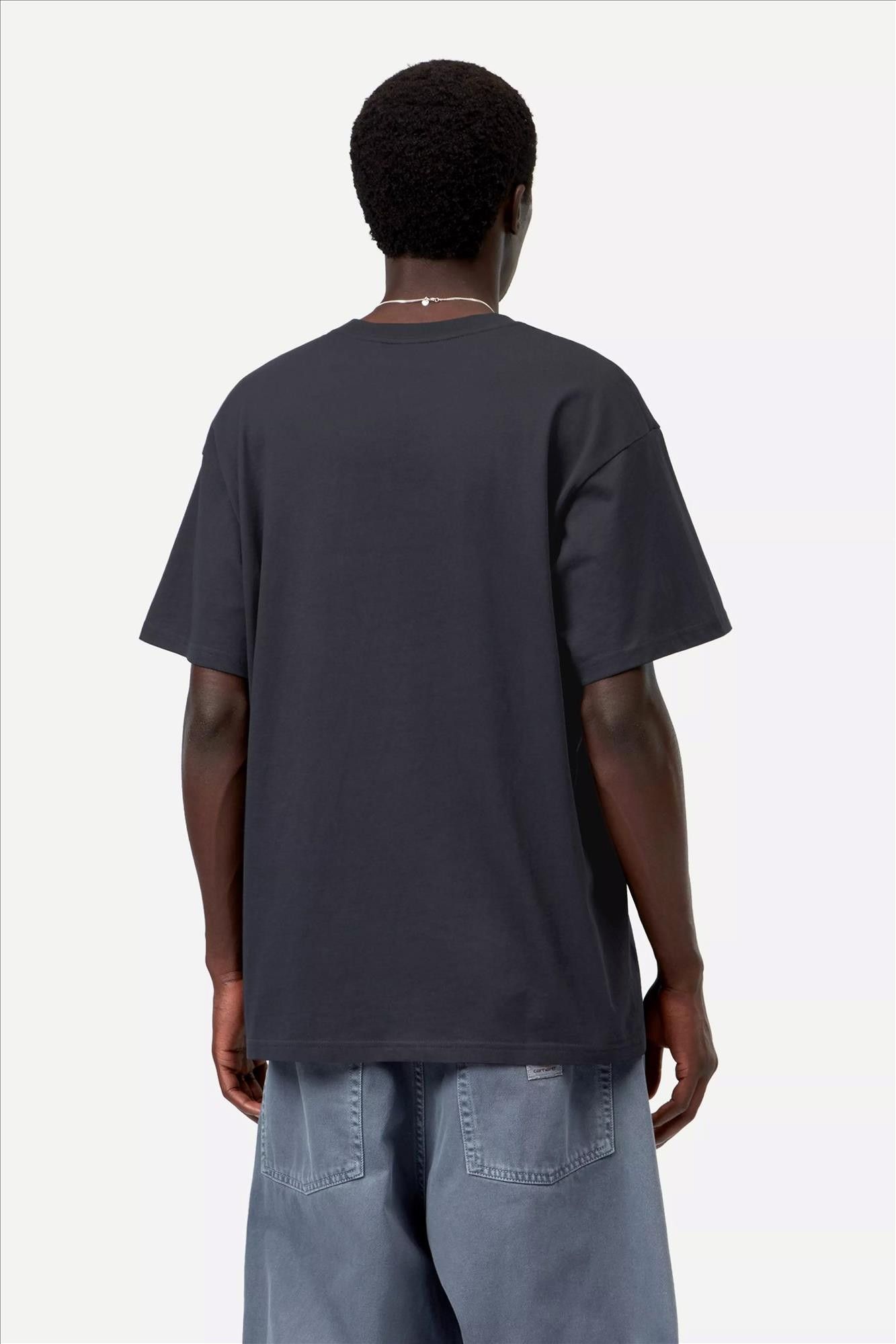 Carhartt WIP - Donkerblauwe Script Embroidery T-shirt