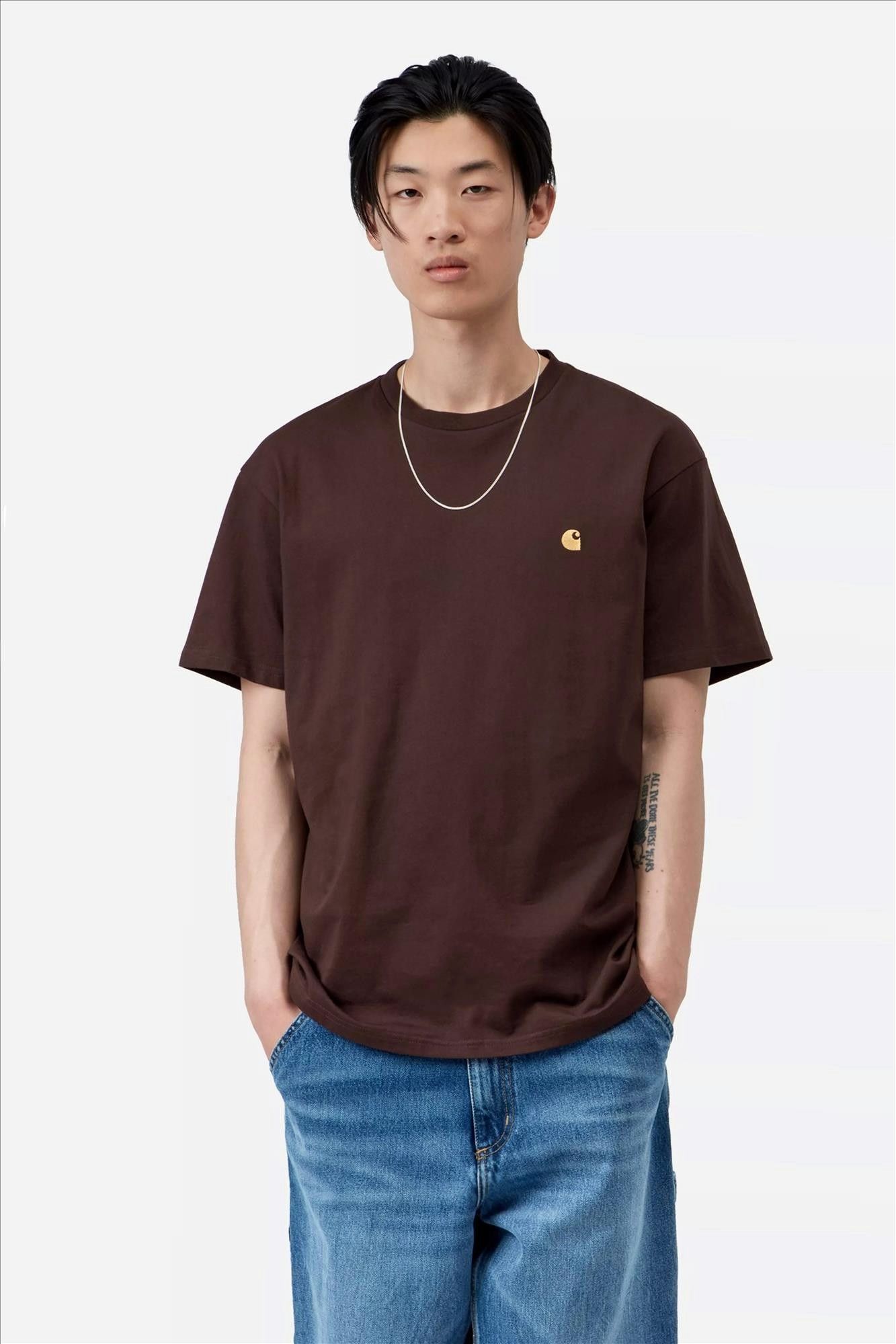 Carhartt WIP - Donkerbruine Chase T-shirt
