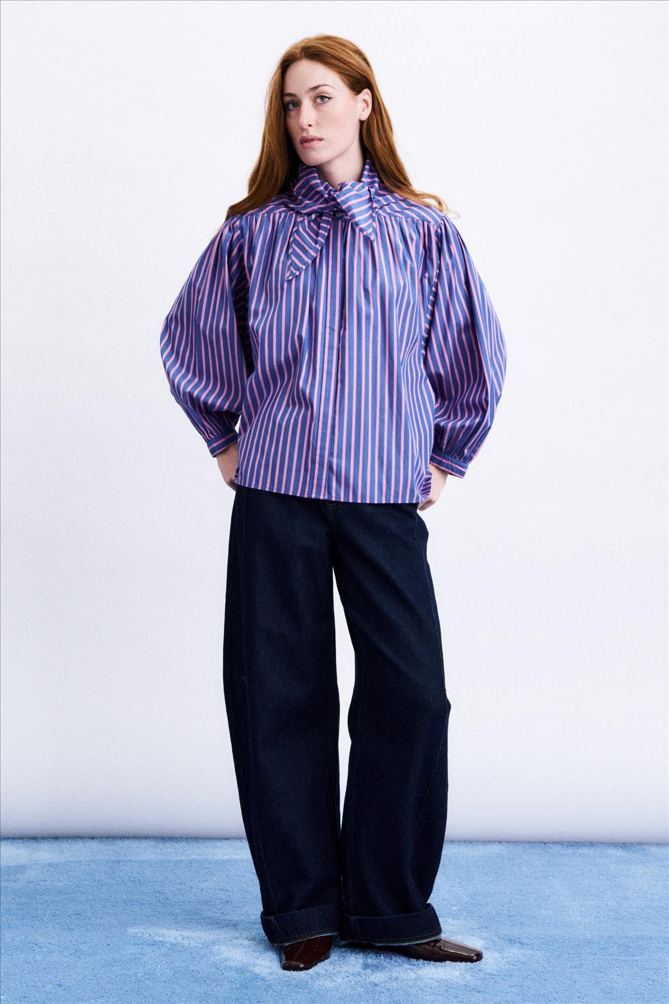 FRNCH - Blauw-Roze Guri blouse