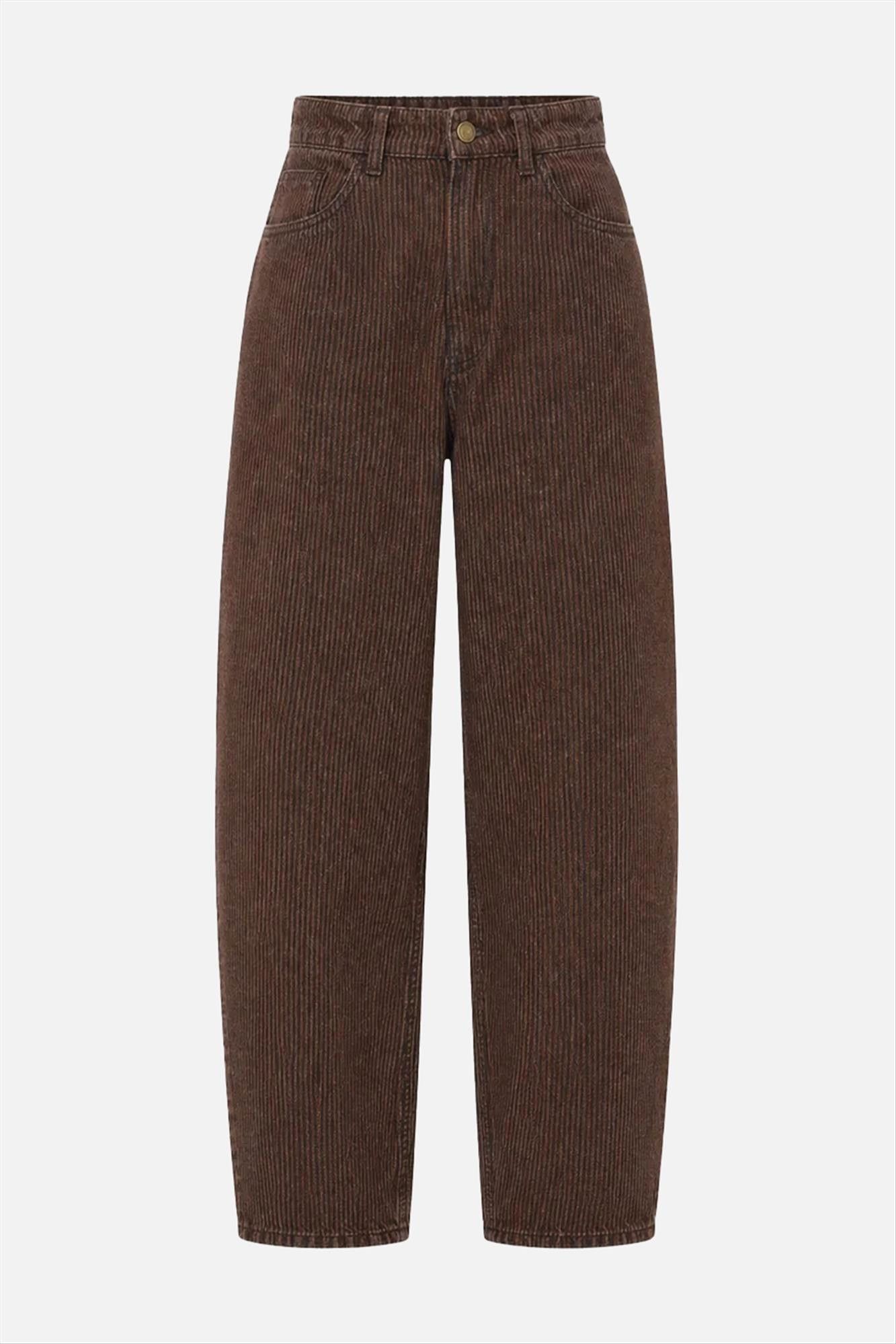 BY BAR - Donkerblauw-Bruine Lew Stripe jeans
