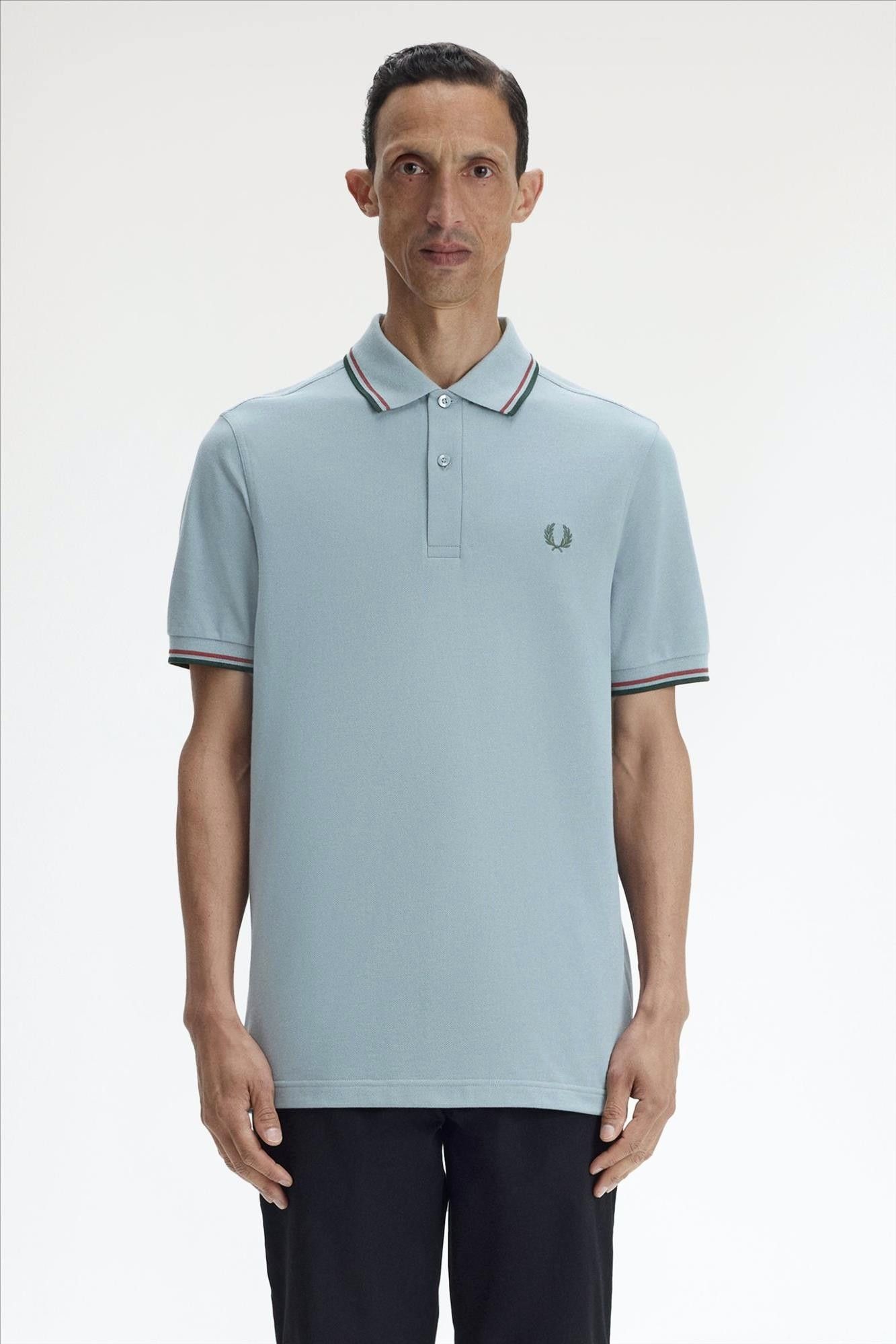 Fred Perry - Blauwgrijze Twin Tipped polo