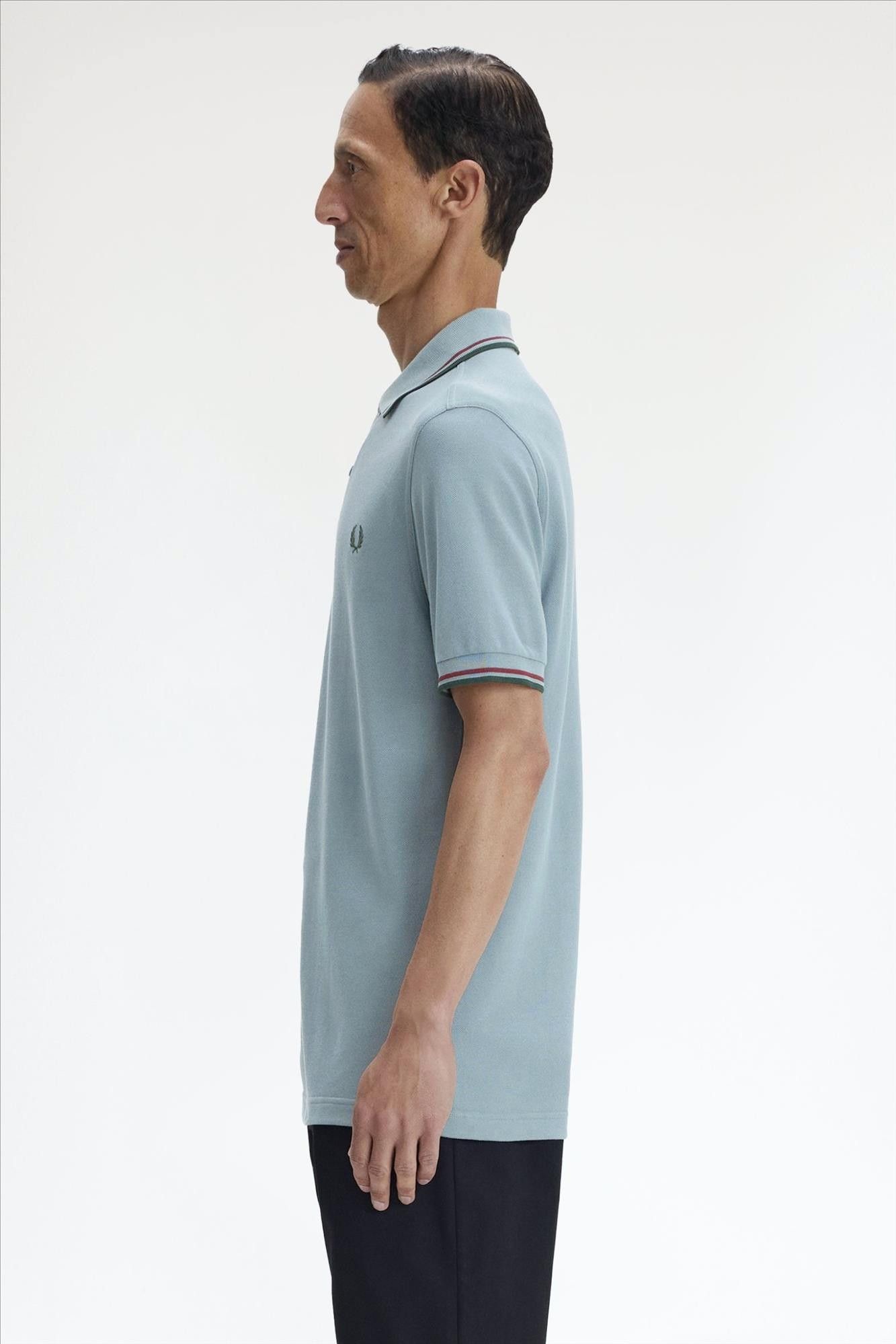 Fred Perry - Blauwgrijze Twin Tipped polo