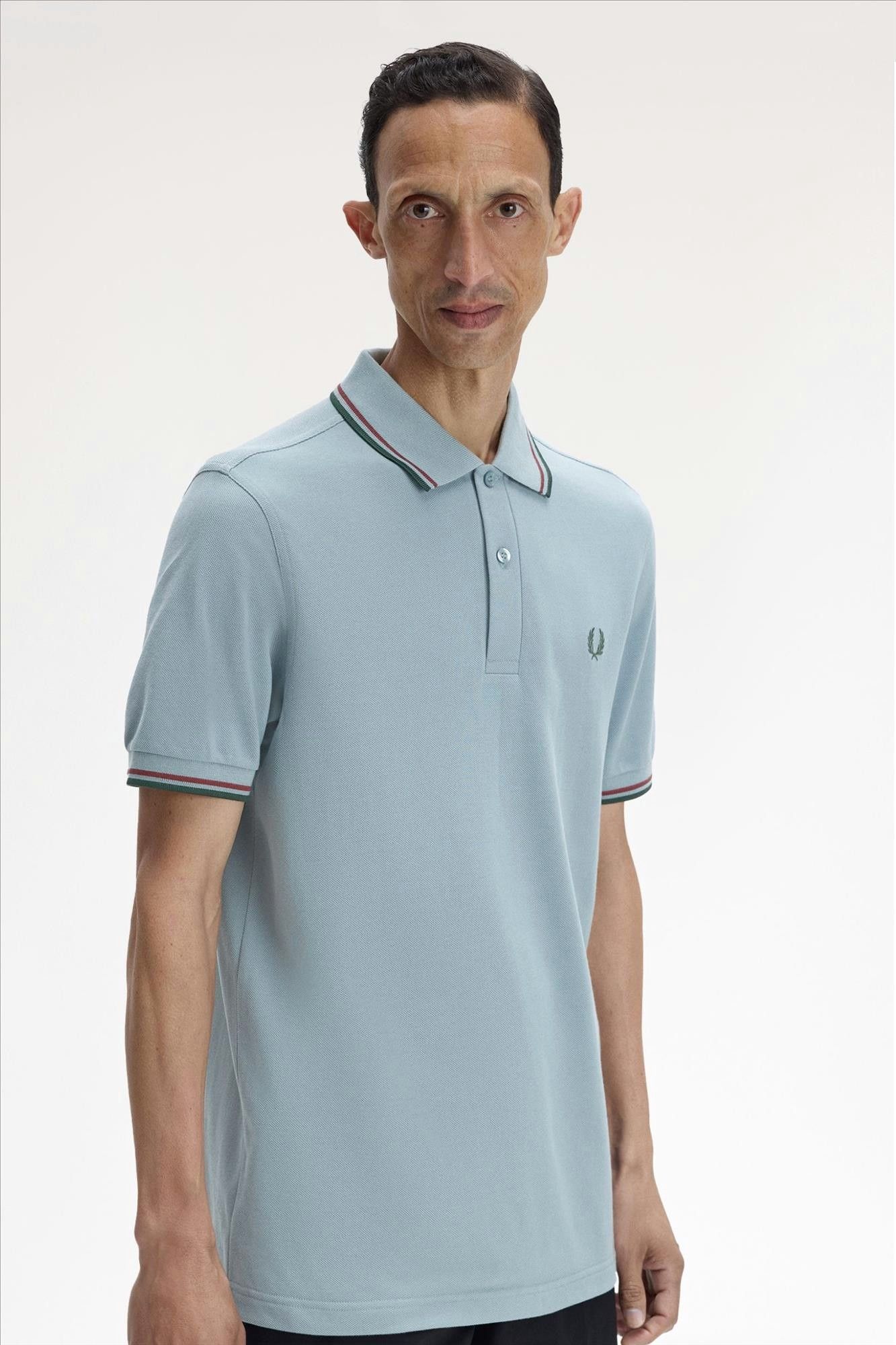 Fred Perry - Blauwgrijze Twin Tipped polo