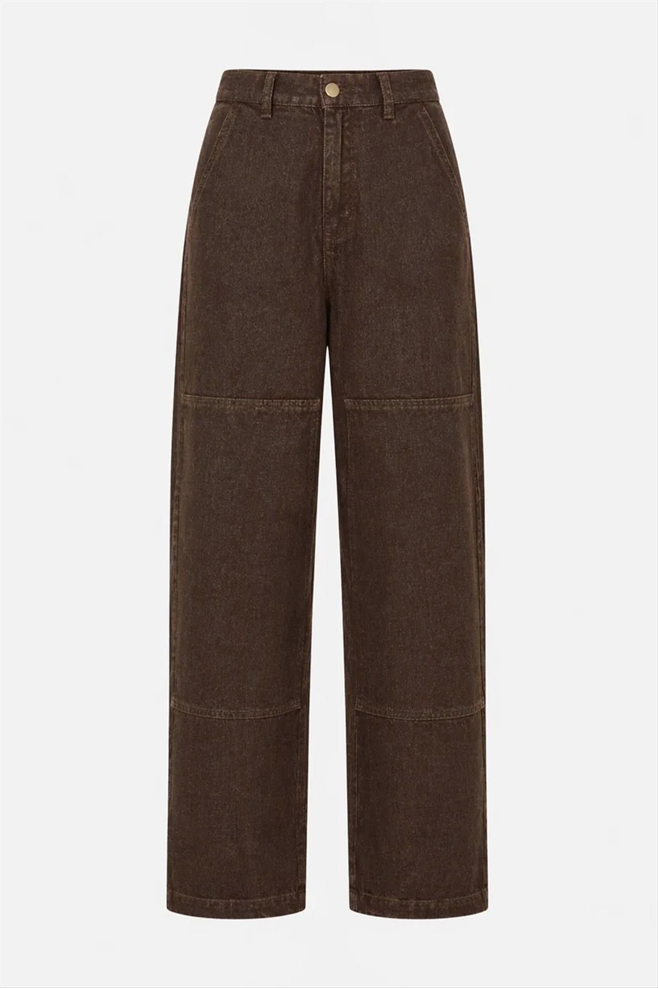 BY BAR - Donkerbruine Jenna Worker jeans