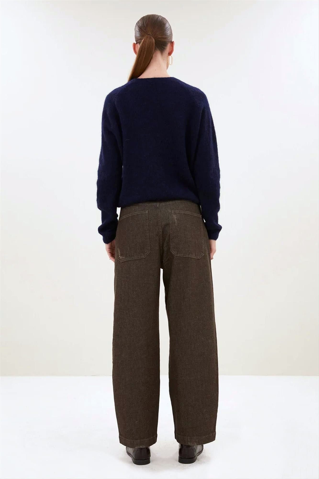 BY BAR - Donkerbruine Jenna Worker jeans