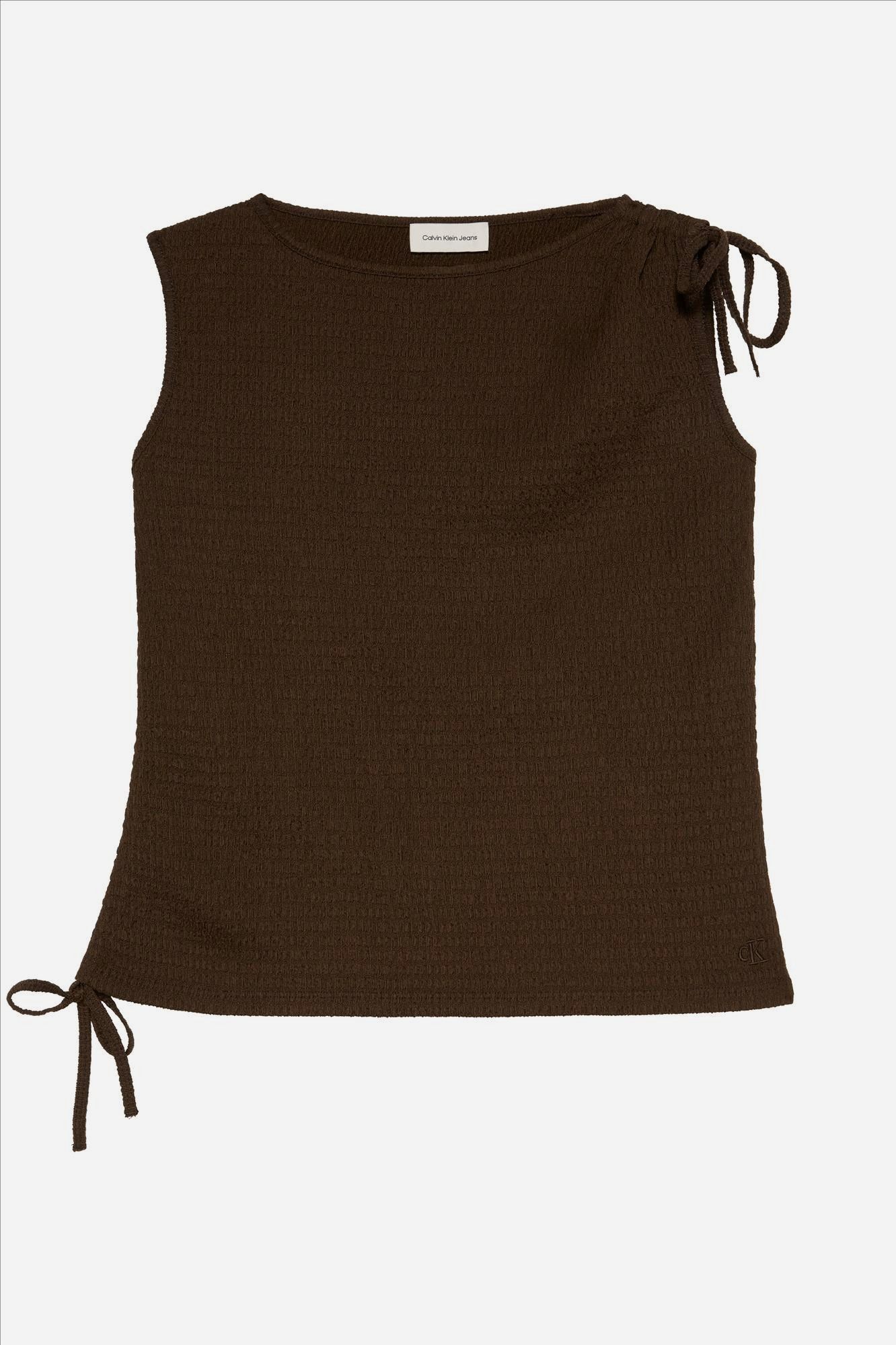 Calvin Klein Jeans - Donkerbruine Textured Knit top