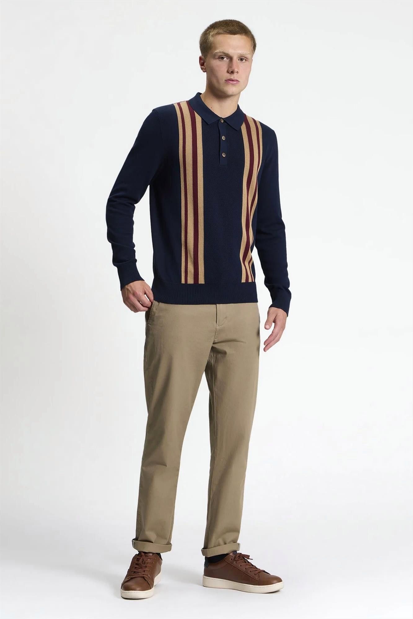 Ben Sherman - Donkerblauwe Mod Knitted polotrui