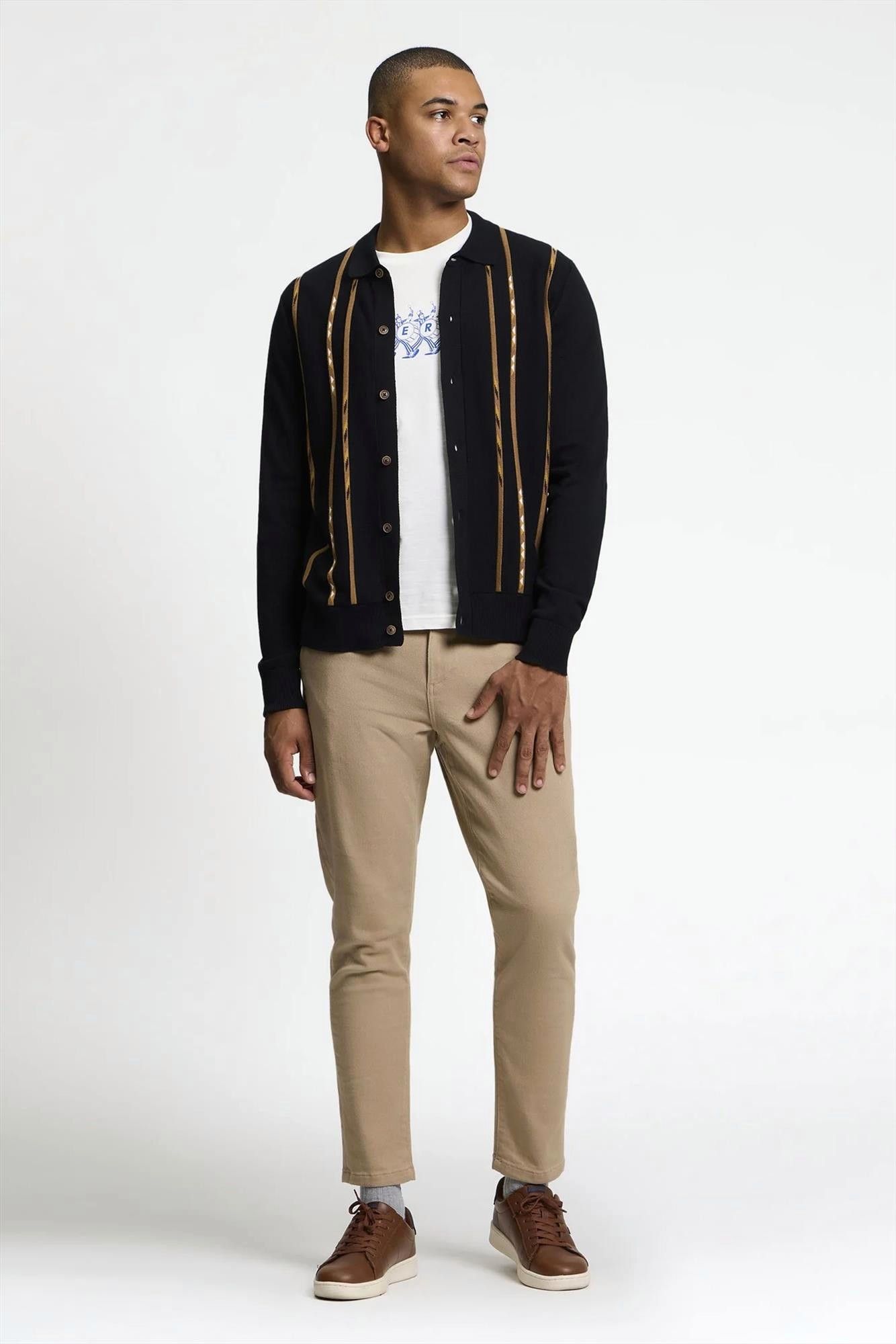Ben Sherman - Zwarte Placed Geo polotrui