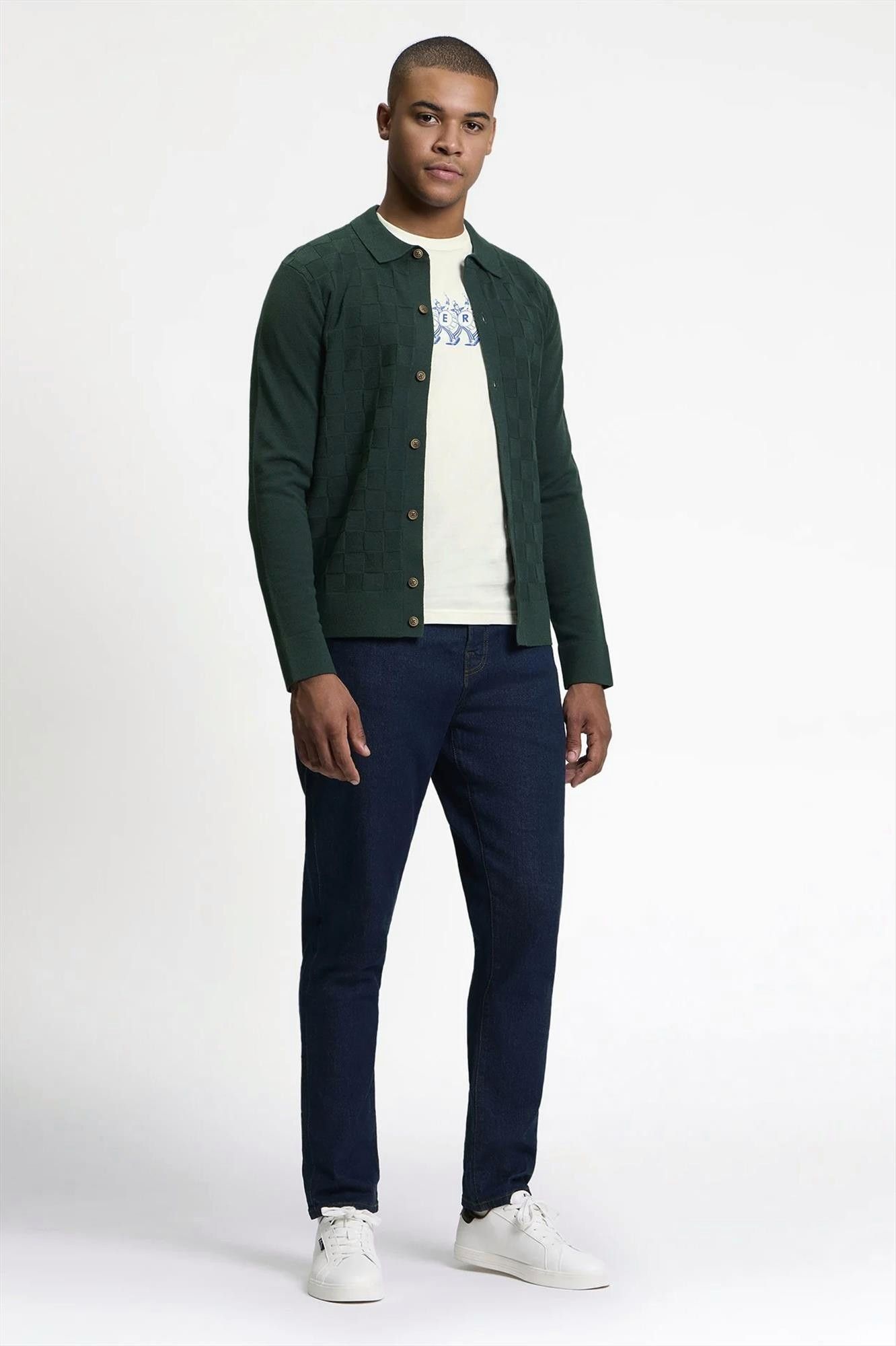 Ben Sherman - Donkergroene Checkerboard polotrui