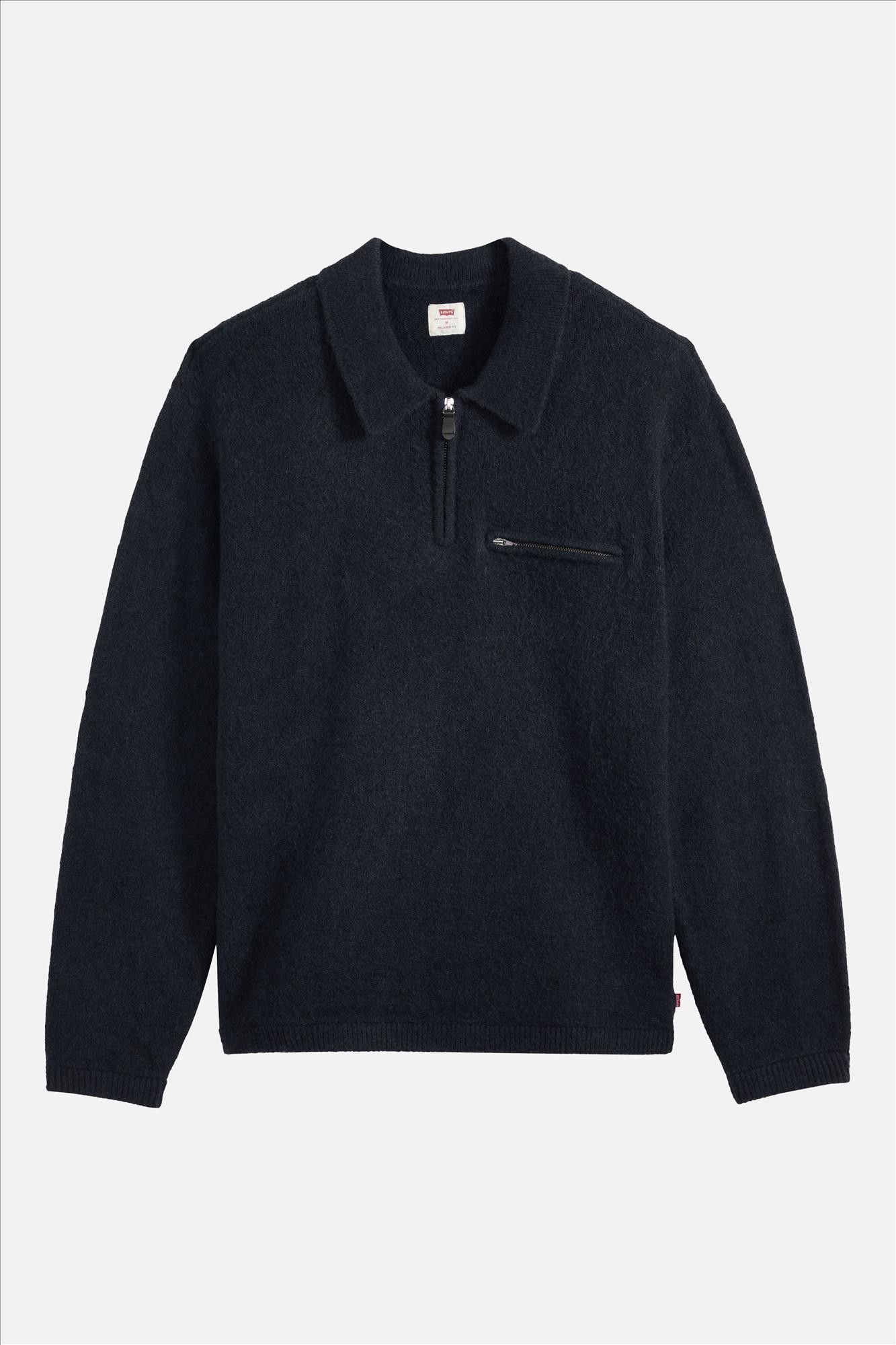 Levi's - Donkerblauwe Boulder Quarter Zip trui