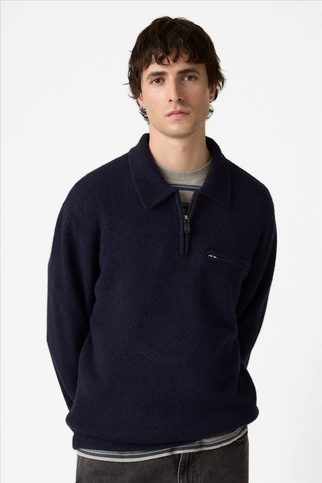 Levi's - Donkerblauwe Boulder Quarter Zip trui