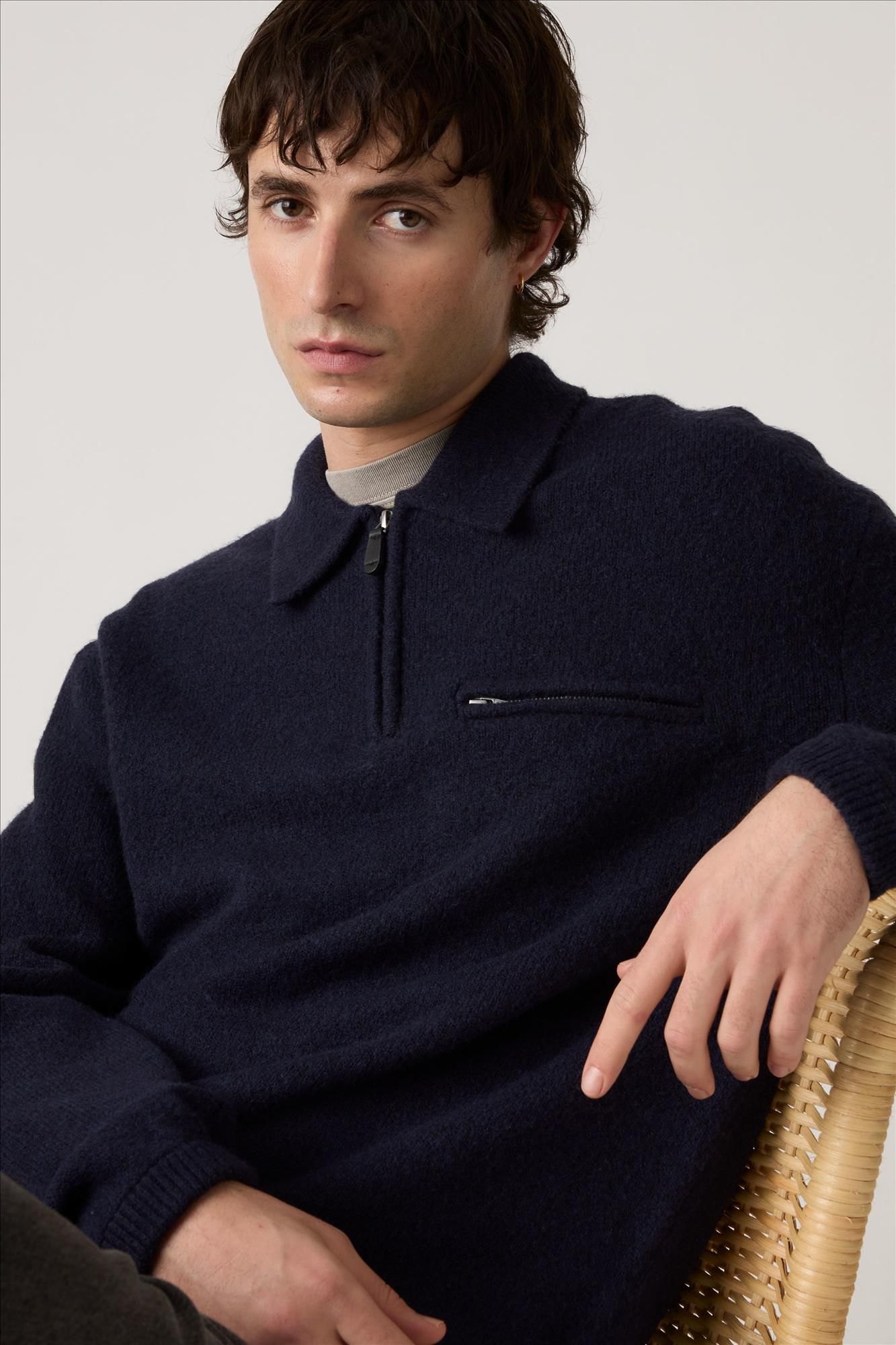 Levi's - Donkerblauwe Boulder Quarter Zip trui