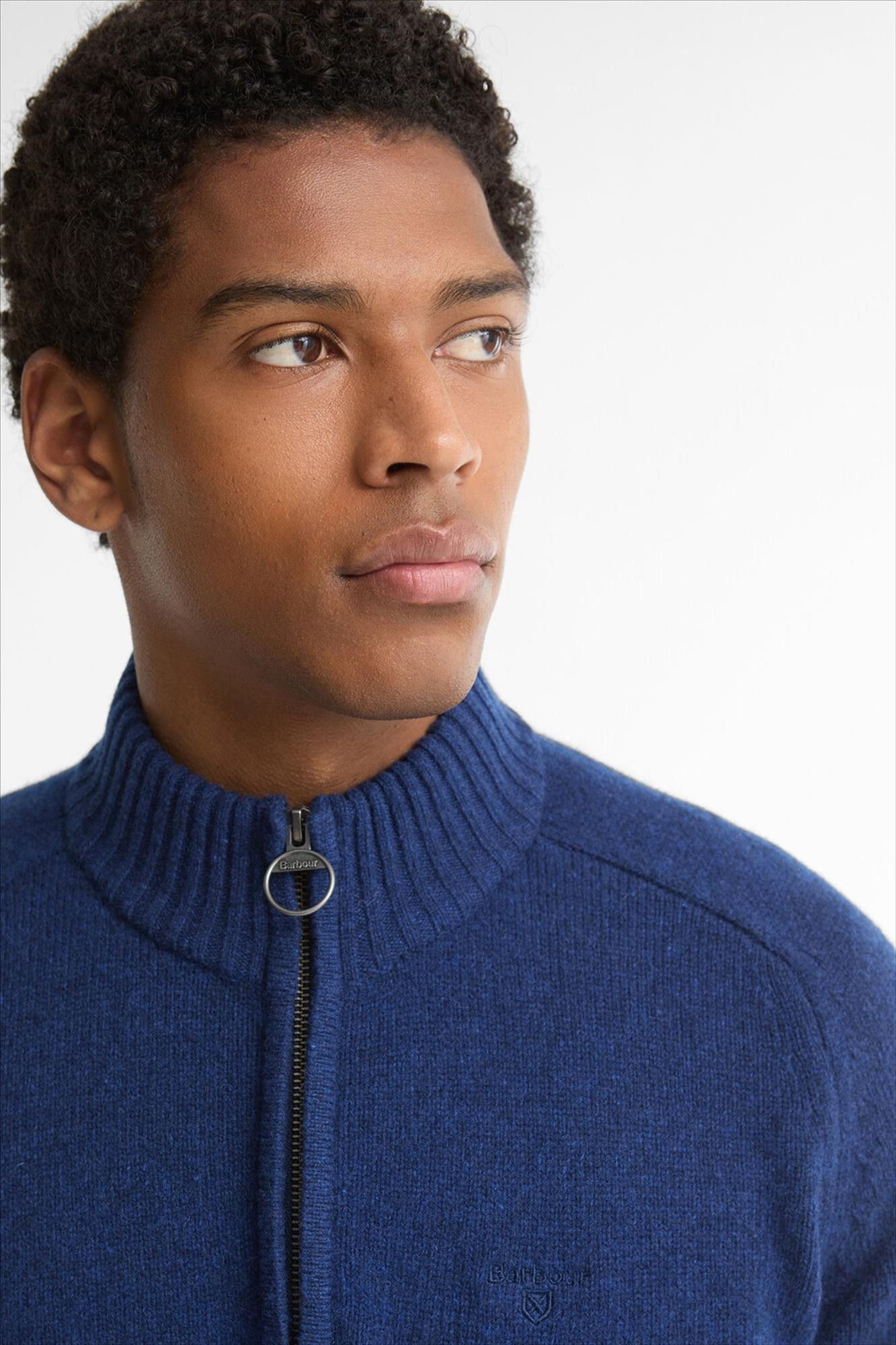 Barbour - Blauwe Newtown Half Zip trui