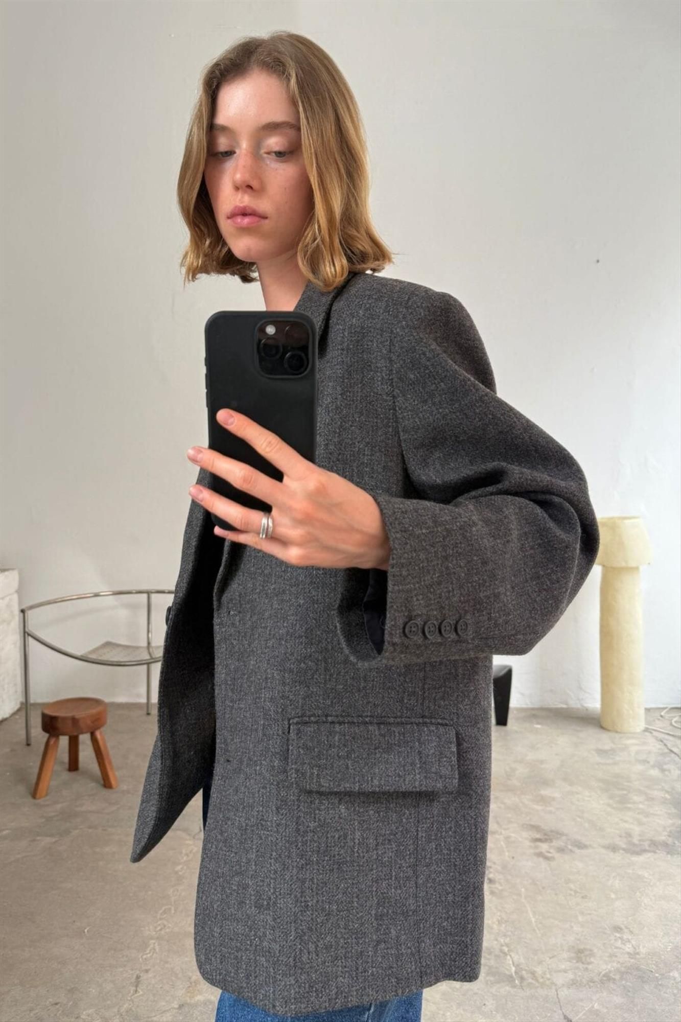 Boii Studios - Donkergrijze Solvej Wool blazer