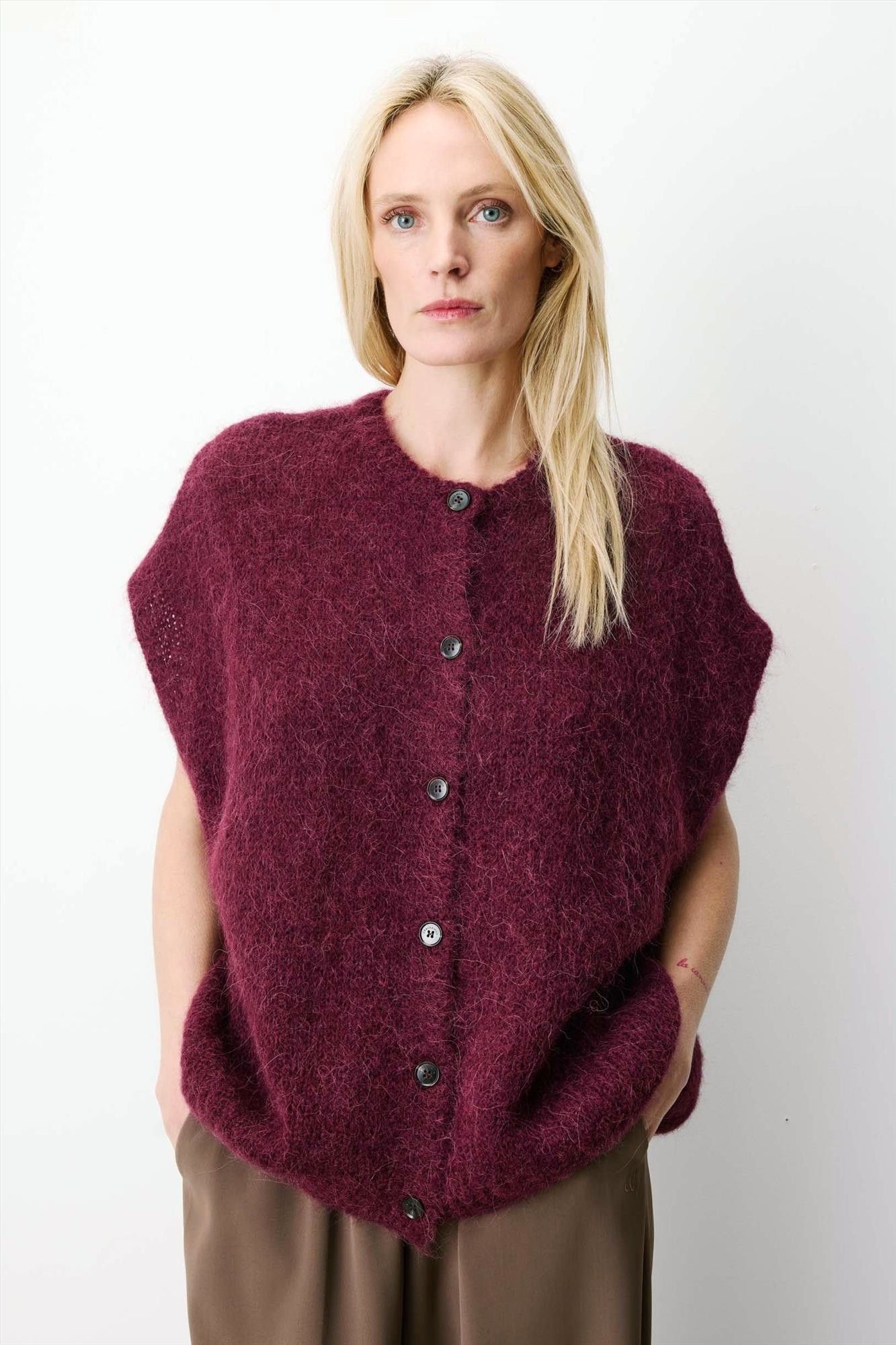 Grace & Mila - Bordeauxpaarse Addison cardigan