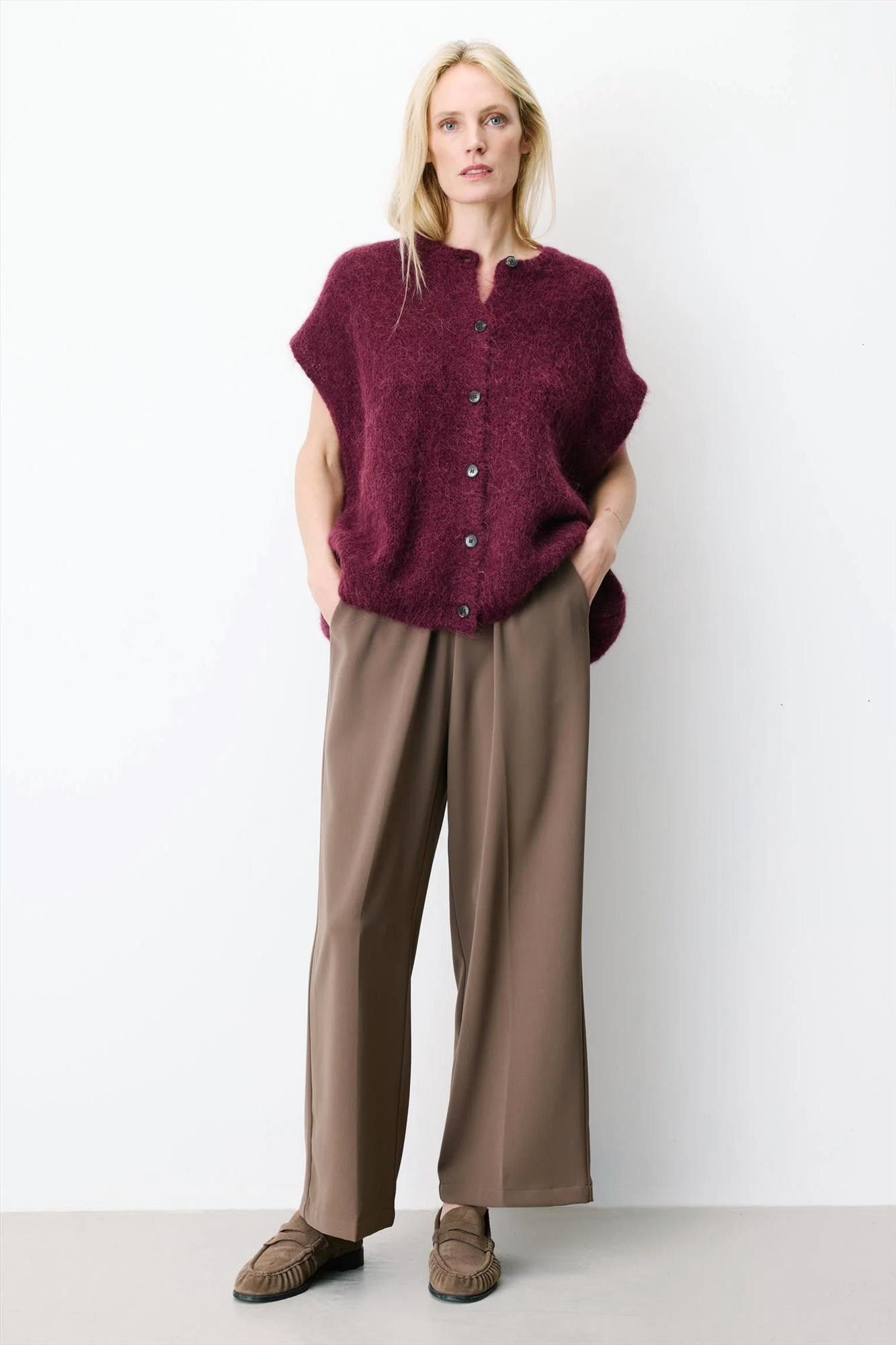 Grace & Mila - Bordeauxpaarse Addison cardigan