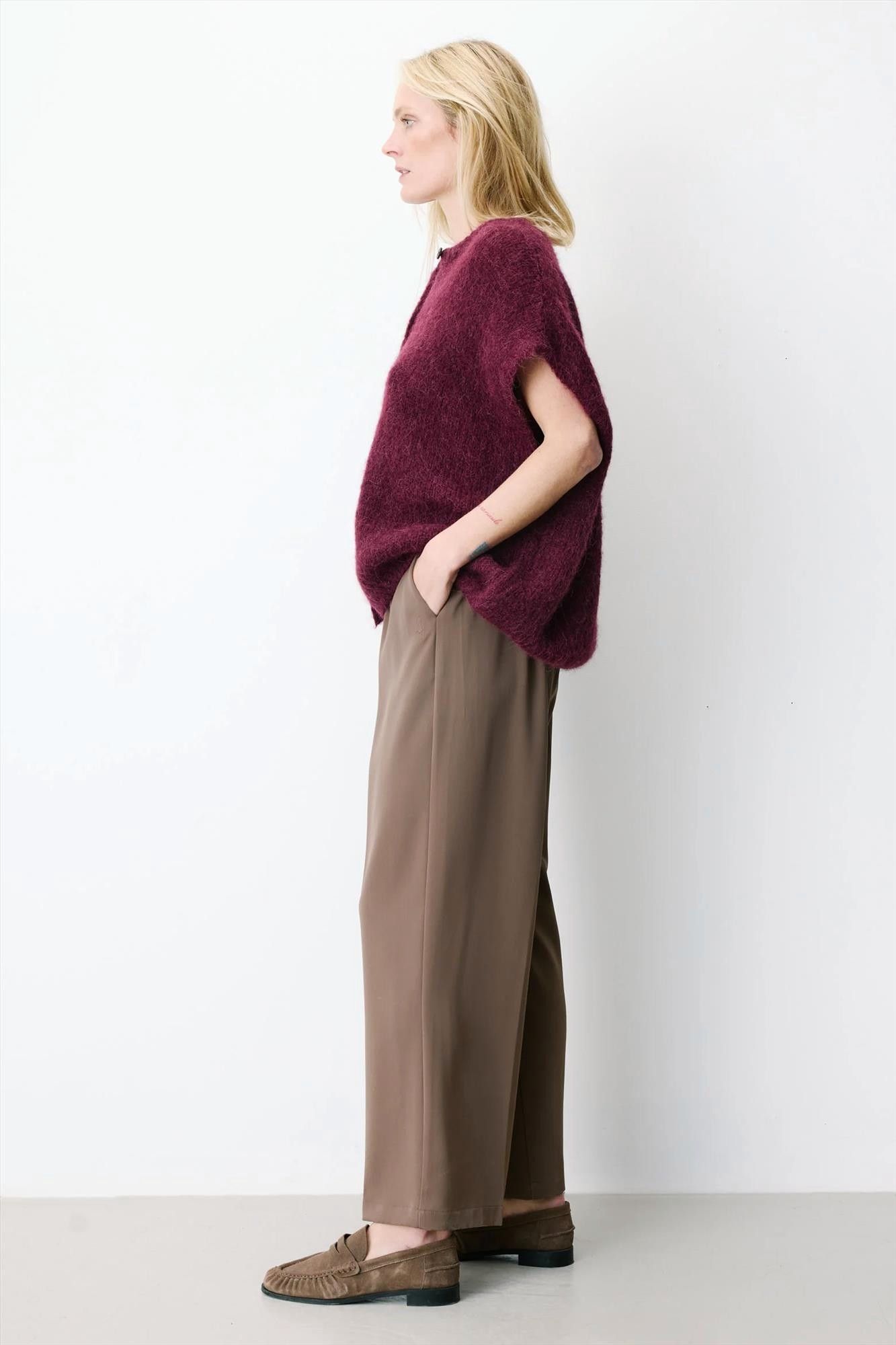 Grace & Mila - Bordeauxpaarse Addison cardigan