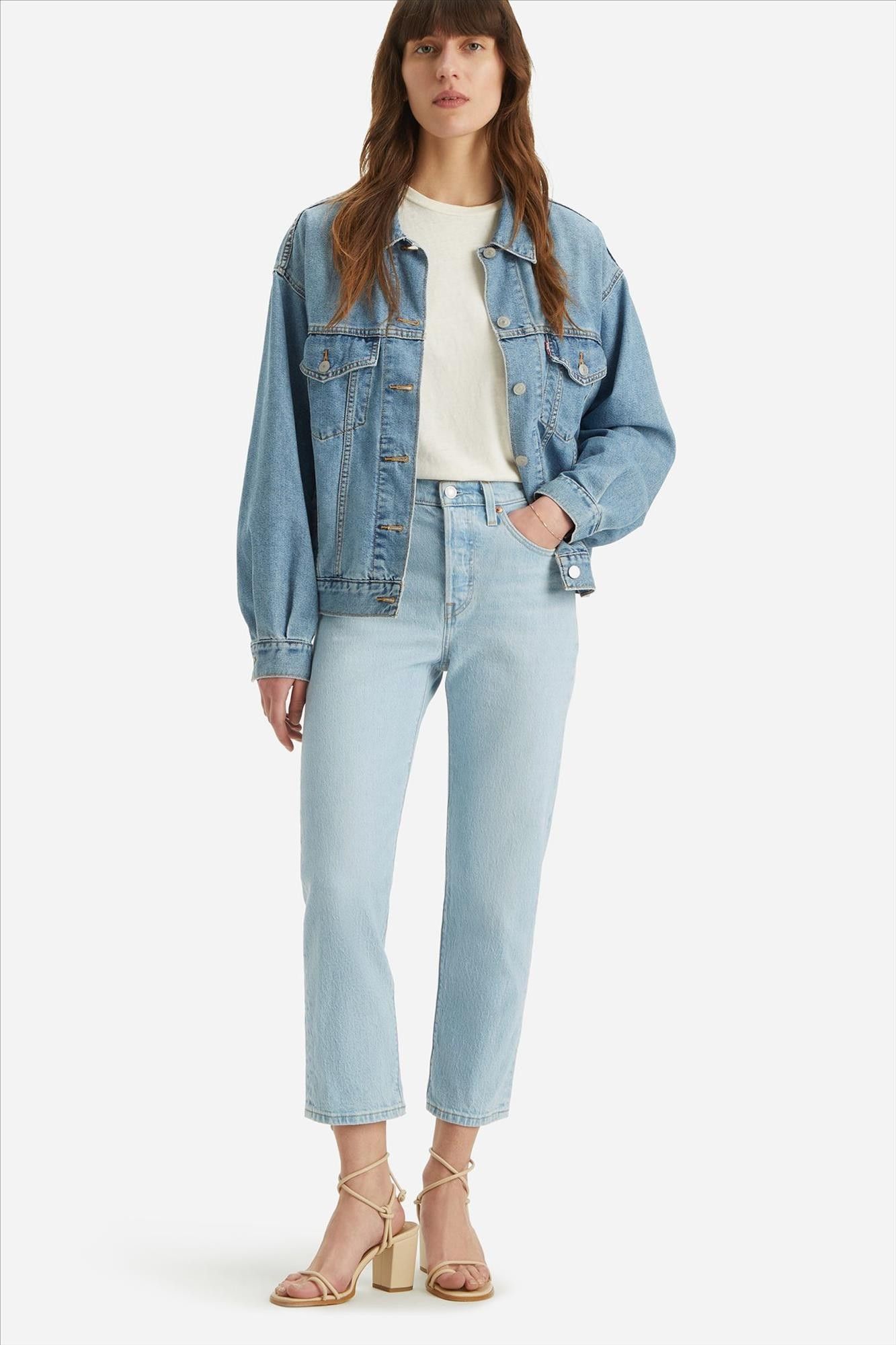 Levi's - Lichtblauwe 501 crop jeans