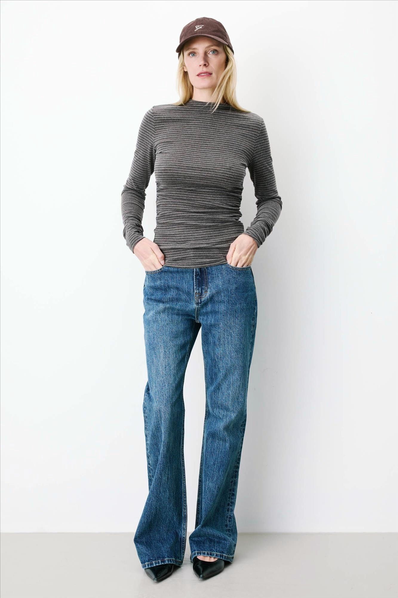 Grace & Mila - Donkergrijs-Zwarte Aralee longsleeve