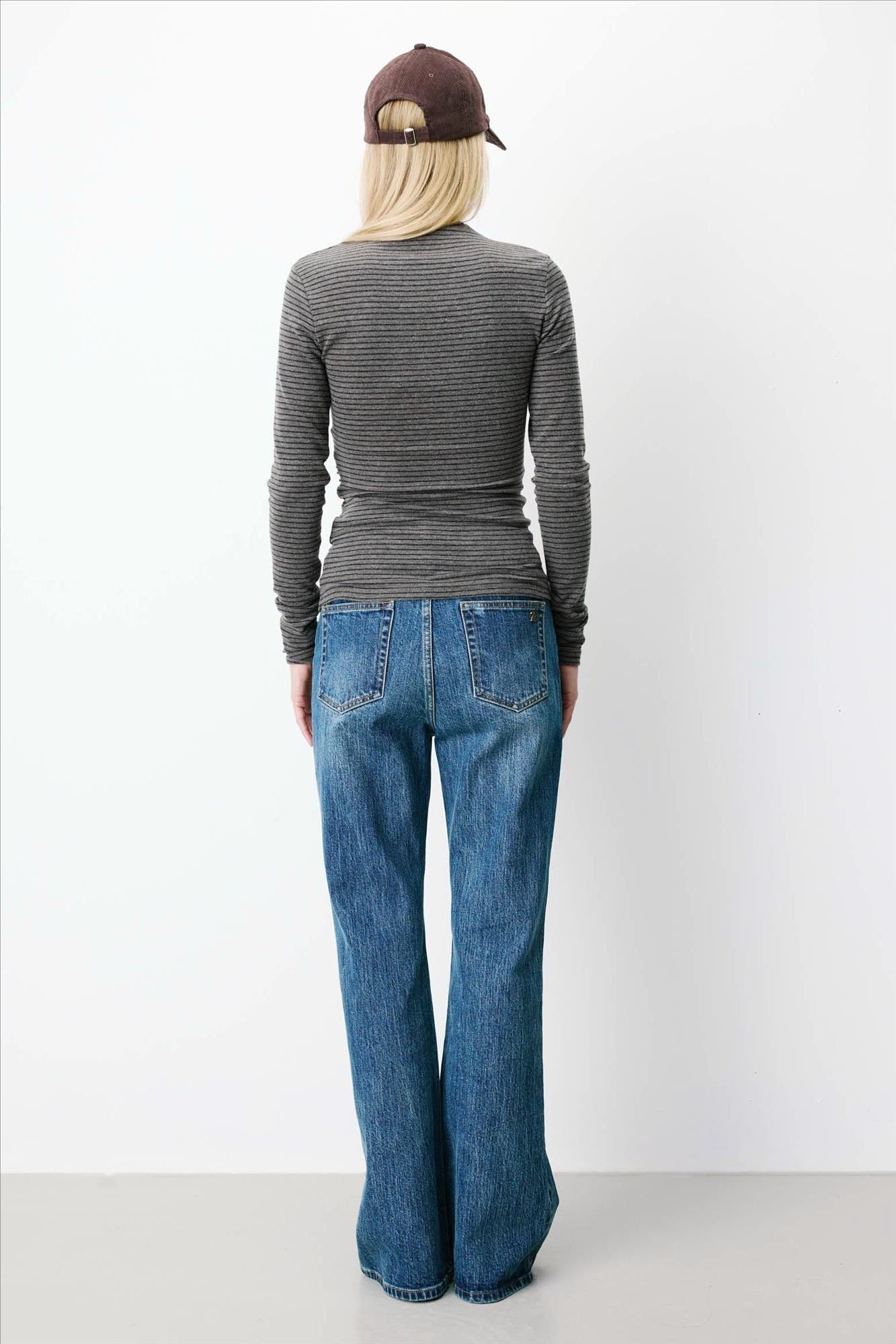Grace & Mila - Donkergrijs-Zwarte Aralee longsleeve